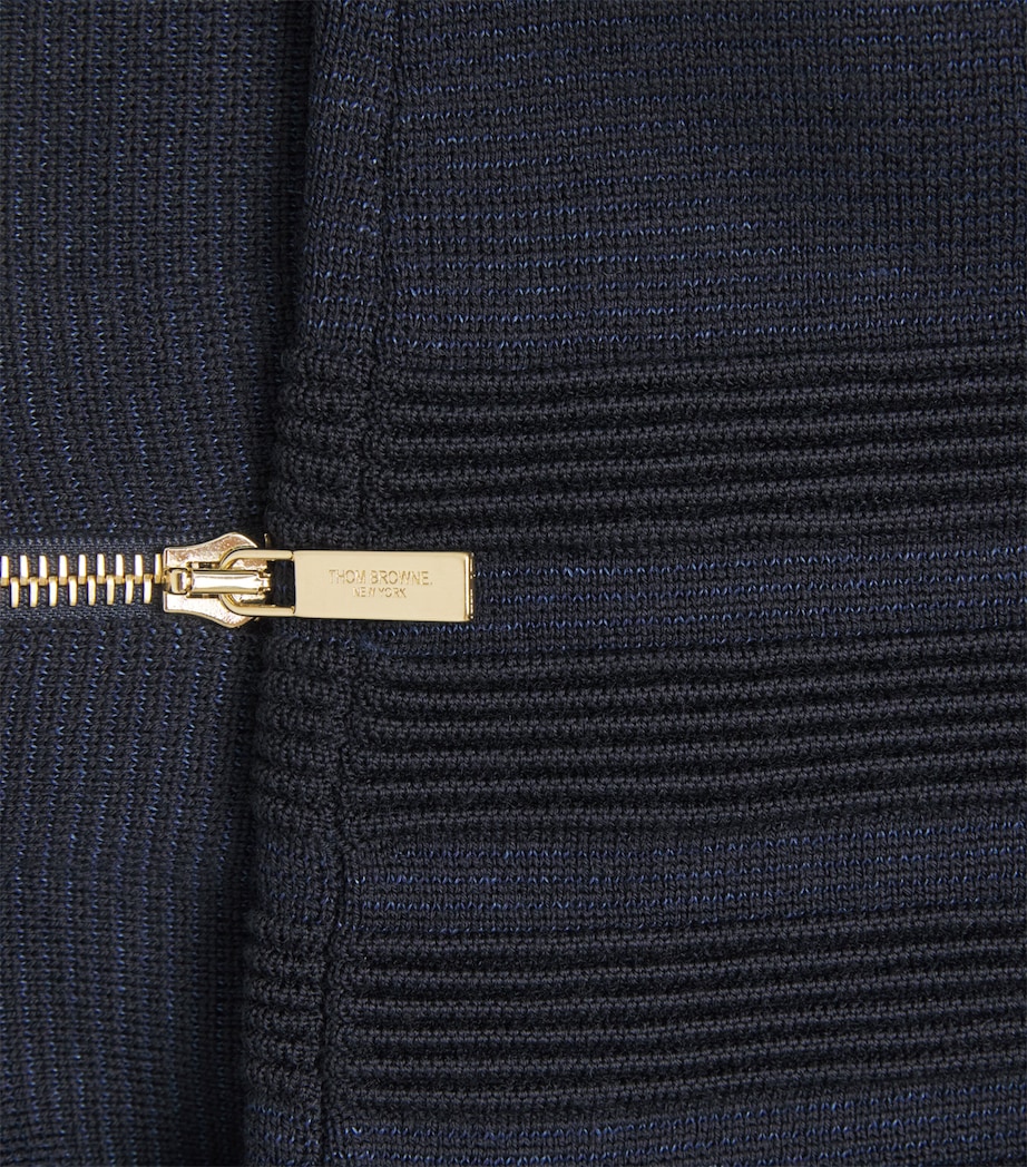 Thom Browne Mens Virgin Wool-Blend Bomber Jacket Navy Image 6