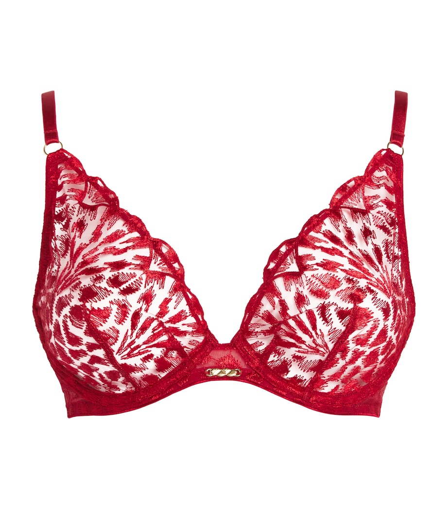 Aubade Womens Crazy in Love Triangle Bra Red Delight Image 1