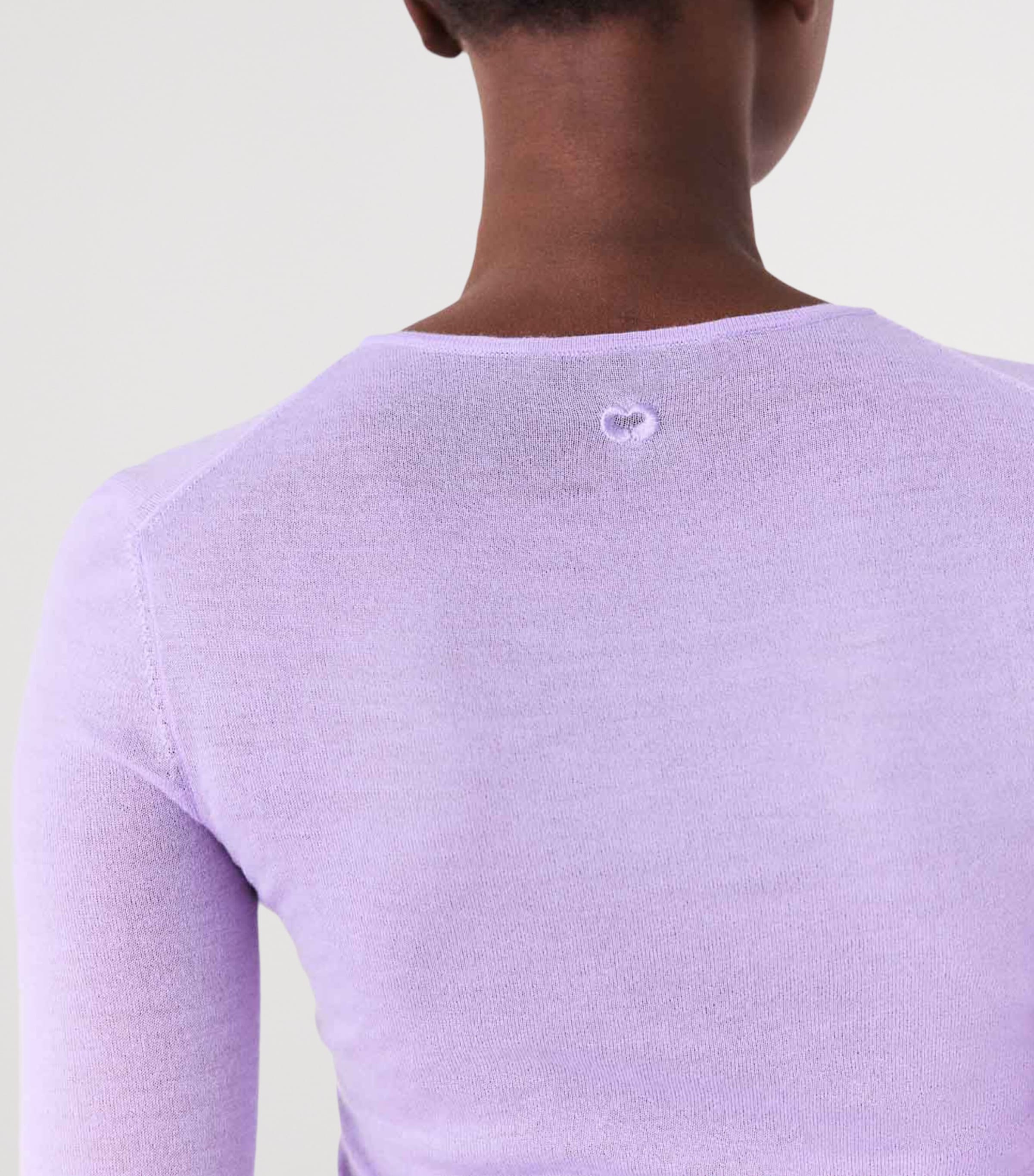 Maje Womens Wool Crew-Neck Sweater Parma Violet Image 8