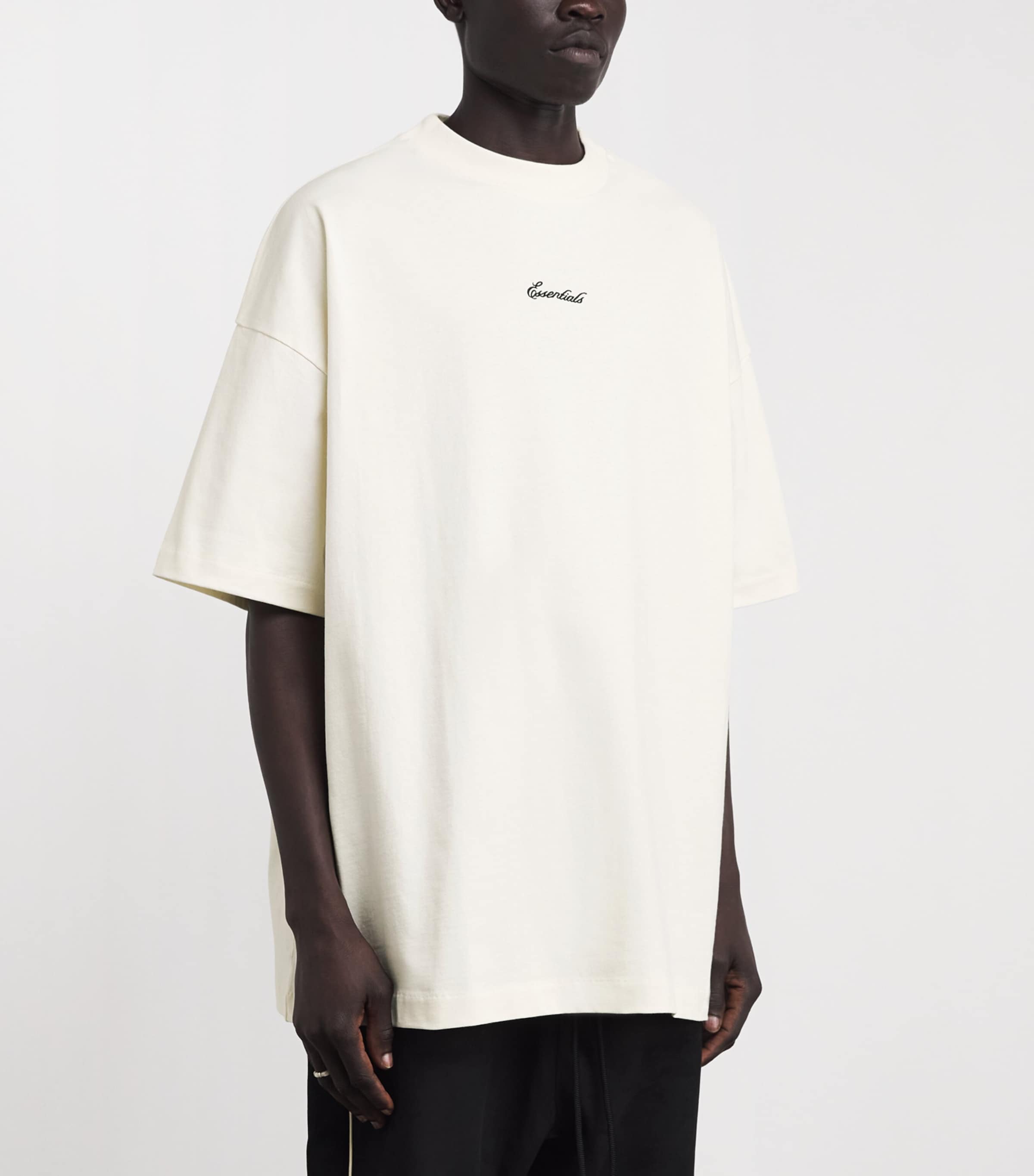 FEAR OF GOD ESSENTIALS Mens Oversized Logo T-Shirt Ivory Image 4