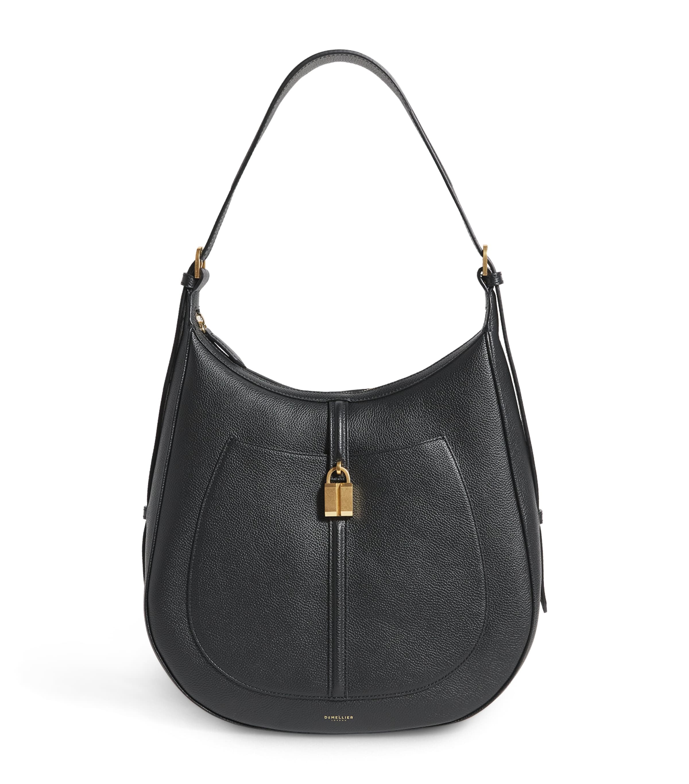 Demellier Small Leather Siena Shoulder Bag In Black
