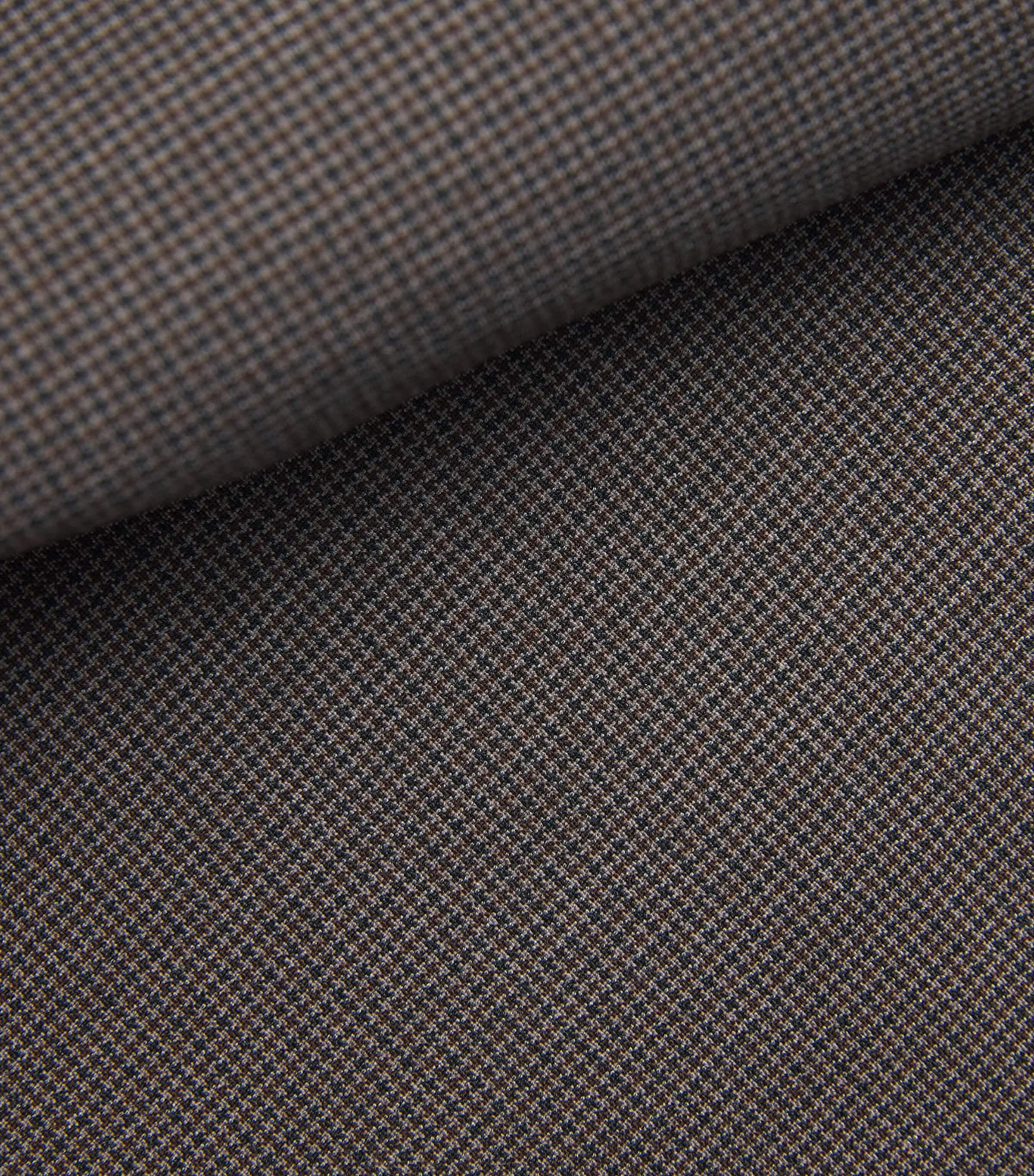 Micro Puppytooth Check Bayham Trousers BROWN Image 5