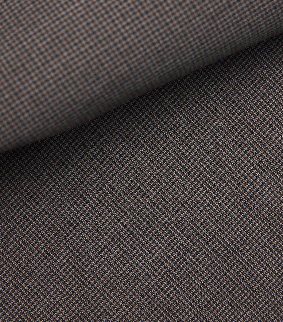 Micro Puppytooth Check Bayham Trousers BROWN Image 5