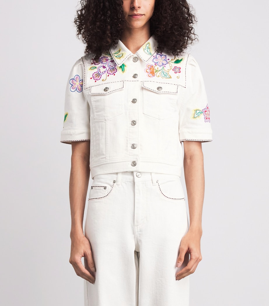 Cinq A Sept Womens Jardin Boheme Carley Denim Jacket Scour Multi Image 4