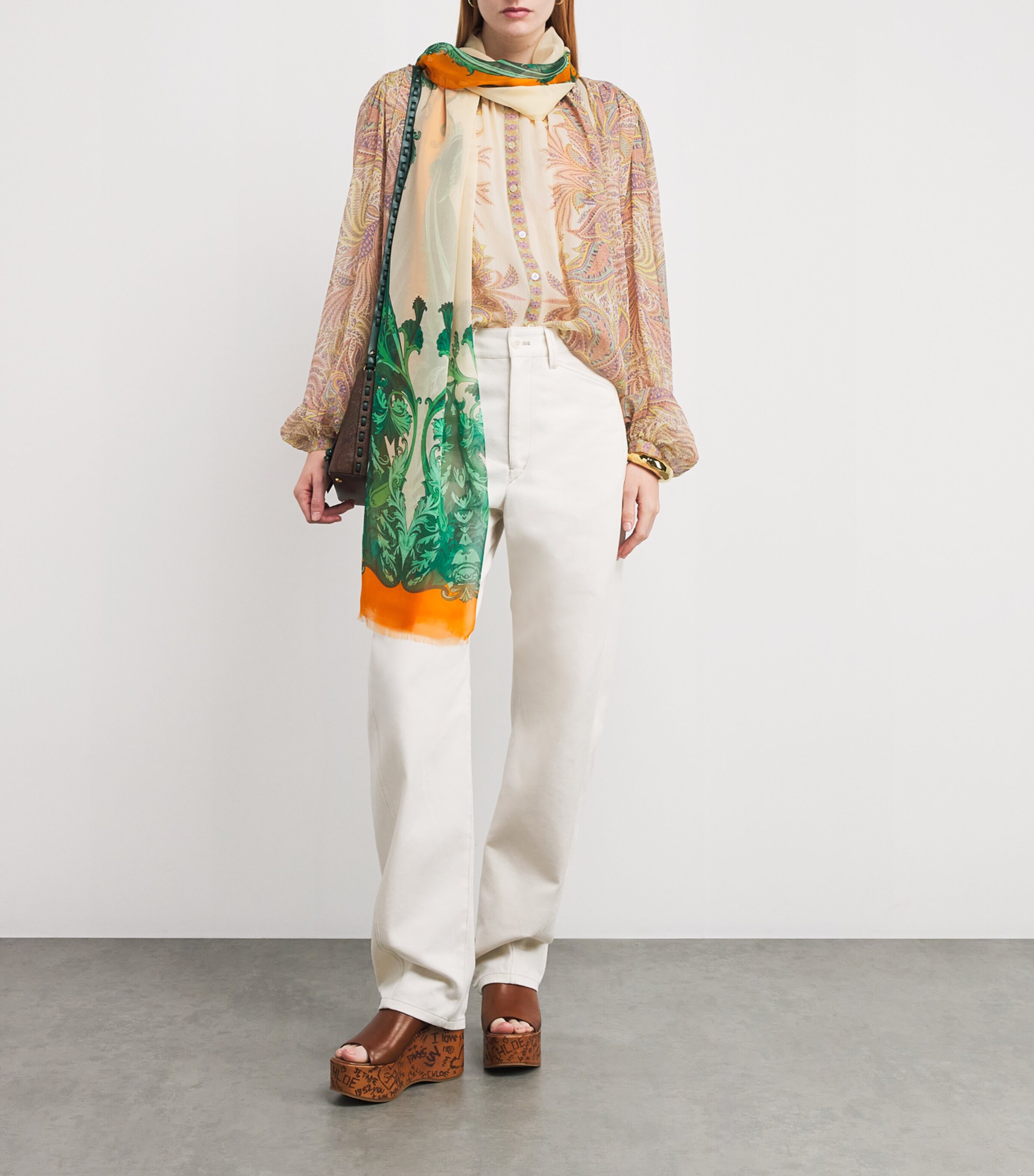 Silk Printed Blouse X0804 Image 2
