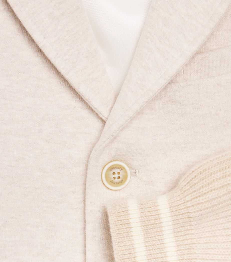 Eleventy Kids Cotton-Cashmere Knitted Blazer (2-16 Years) Beige Medio Mel Image 3