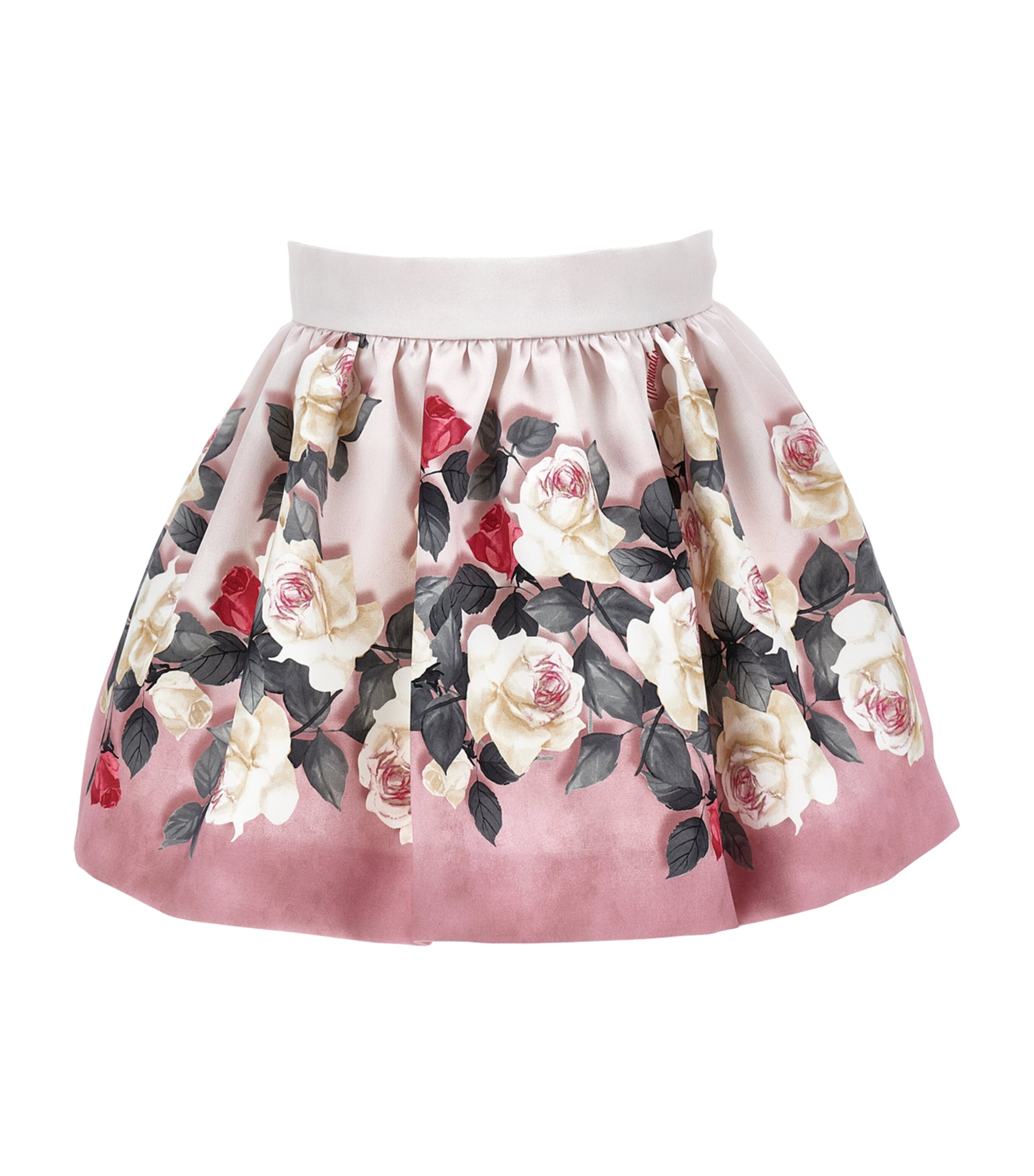 Shop Monnalisa Floral Print Skirt In Pink