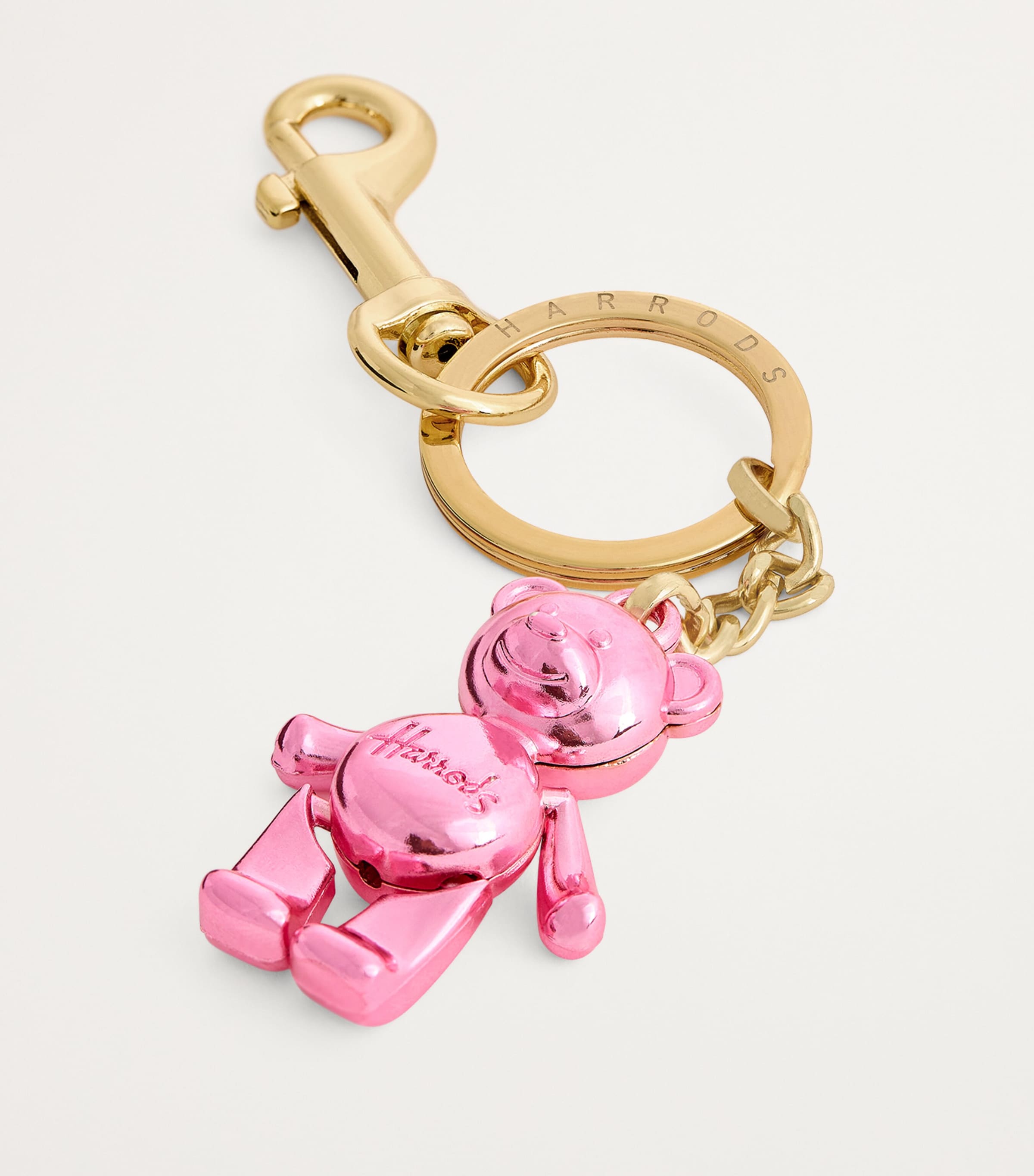 Harrods Jointed Bear Keyring Pink Image 2