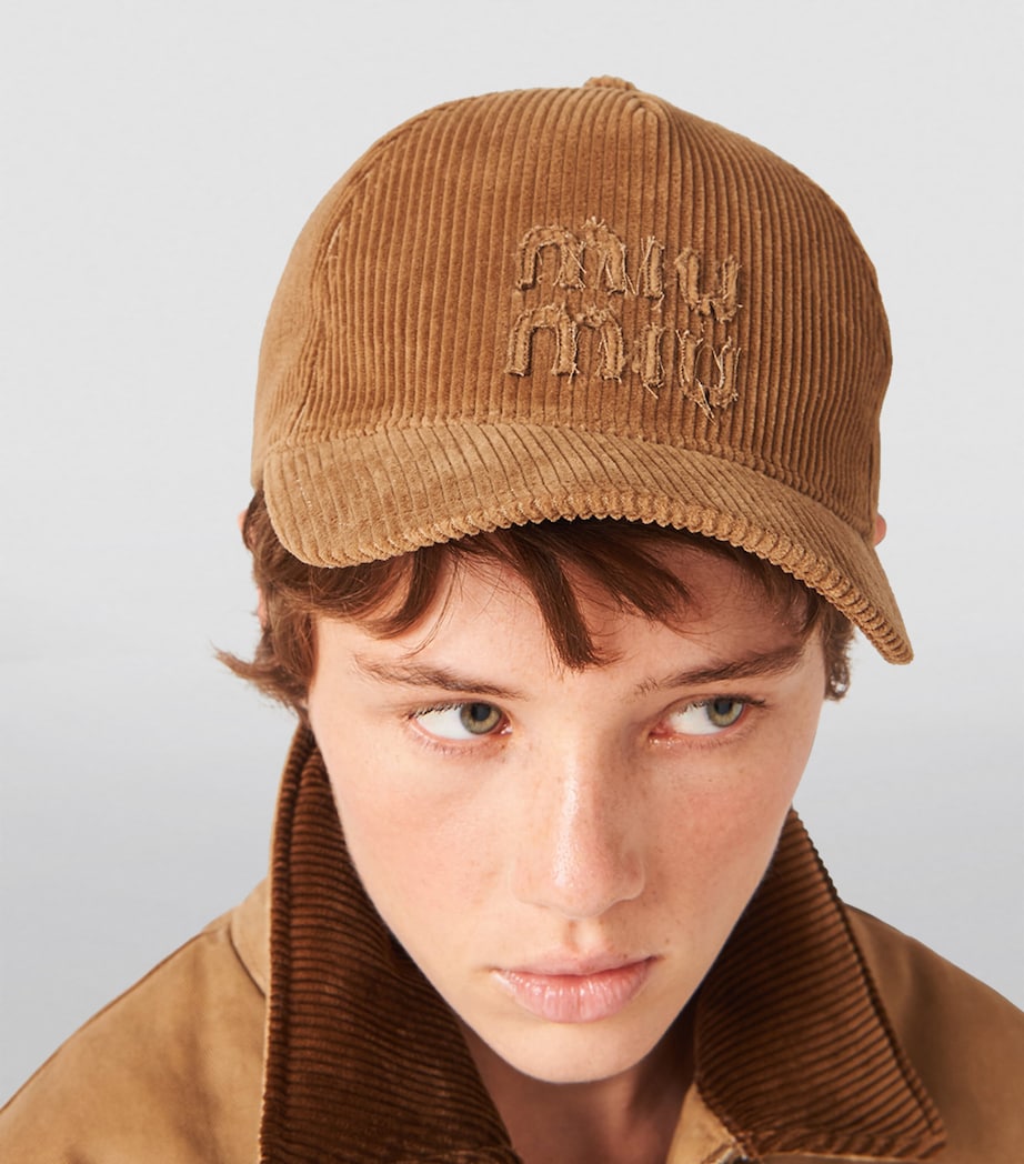 Corduroy Logo Baseball Cap F0401 Image 3