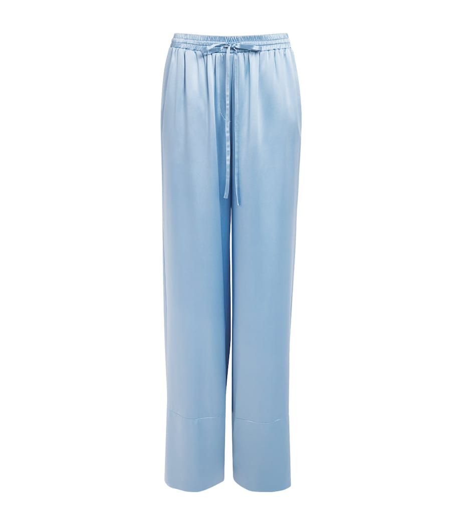 Laura Pitharas Womens Silk Drawstring Trousers Steel Blue Excl Image 1