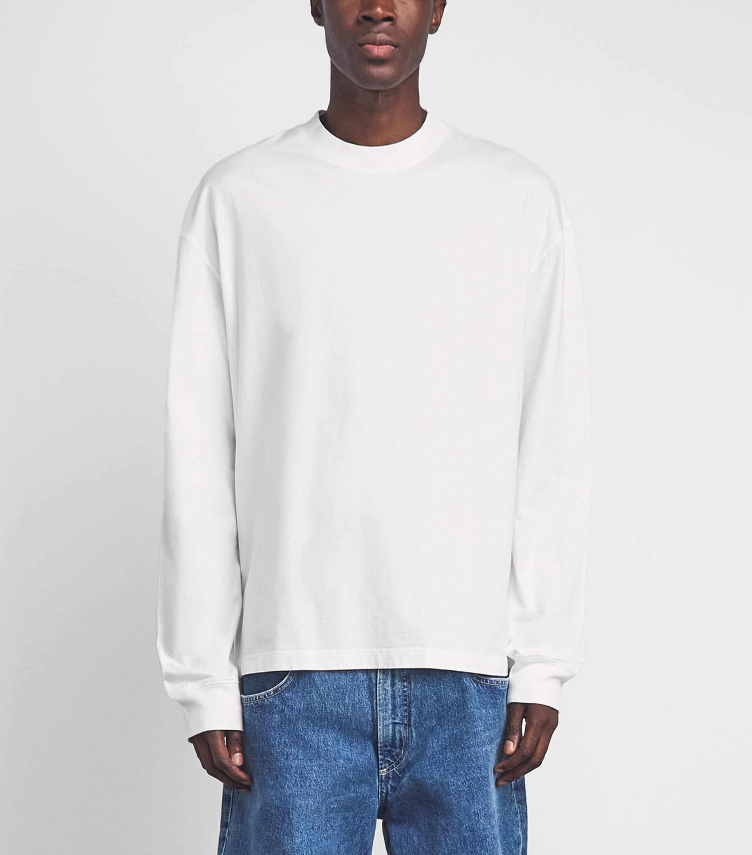 AGOLDE Mens Cotton Asha Long-Sleeve T-Shirt White Image 4