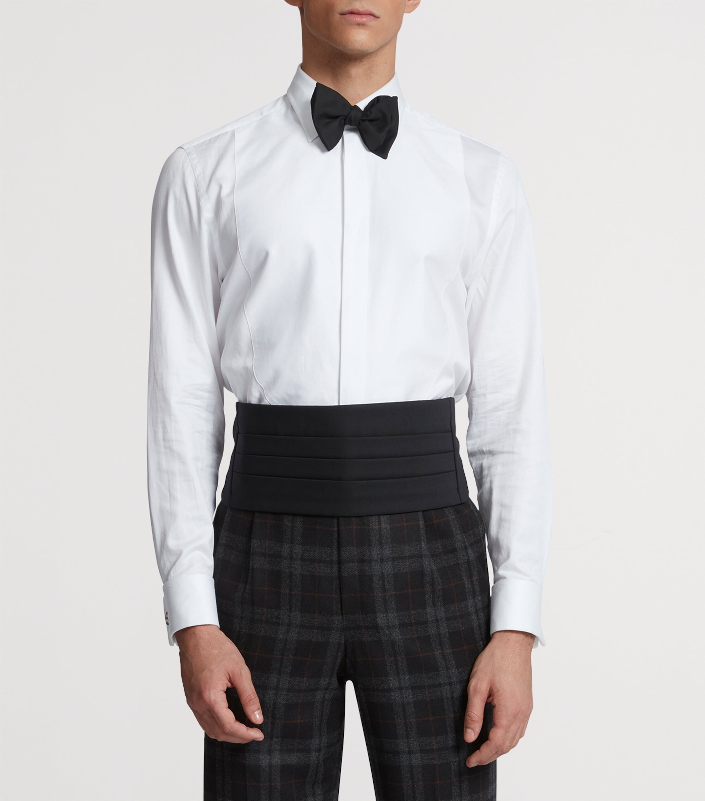 Cotton Oxford Evening Shirt 100WHITE Image 3