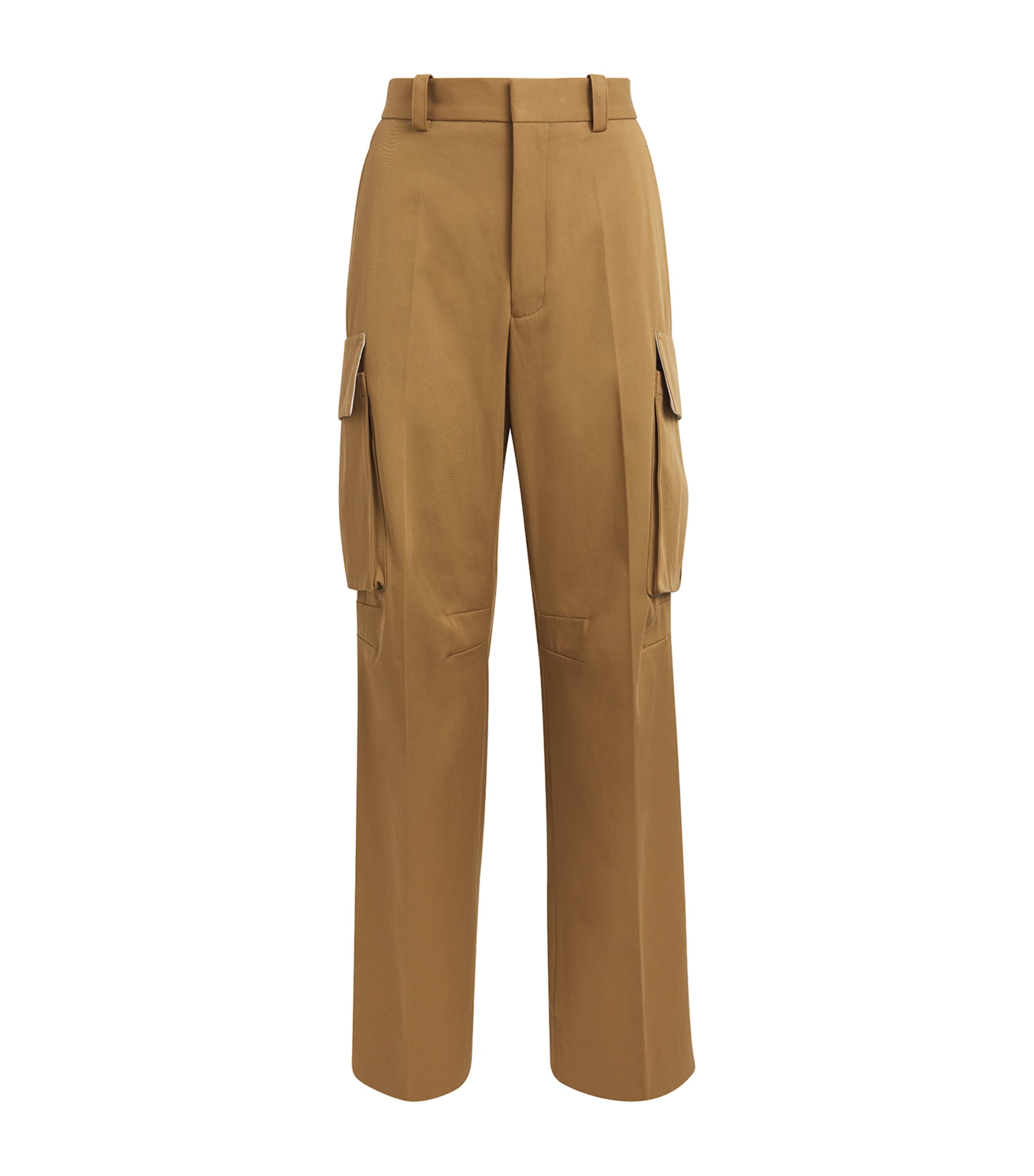 Shop Victoria Beckham Cotton Cargo Trousers In Beige