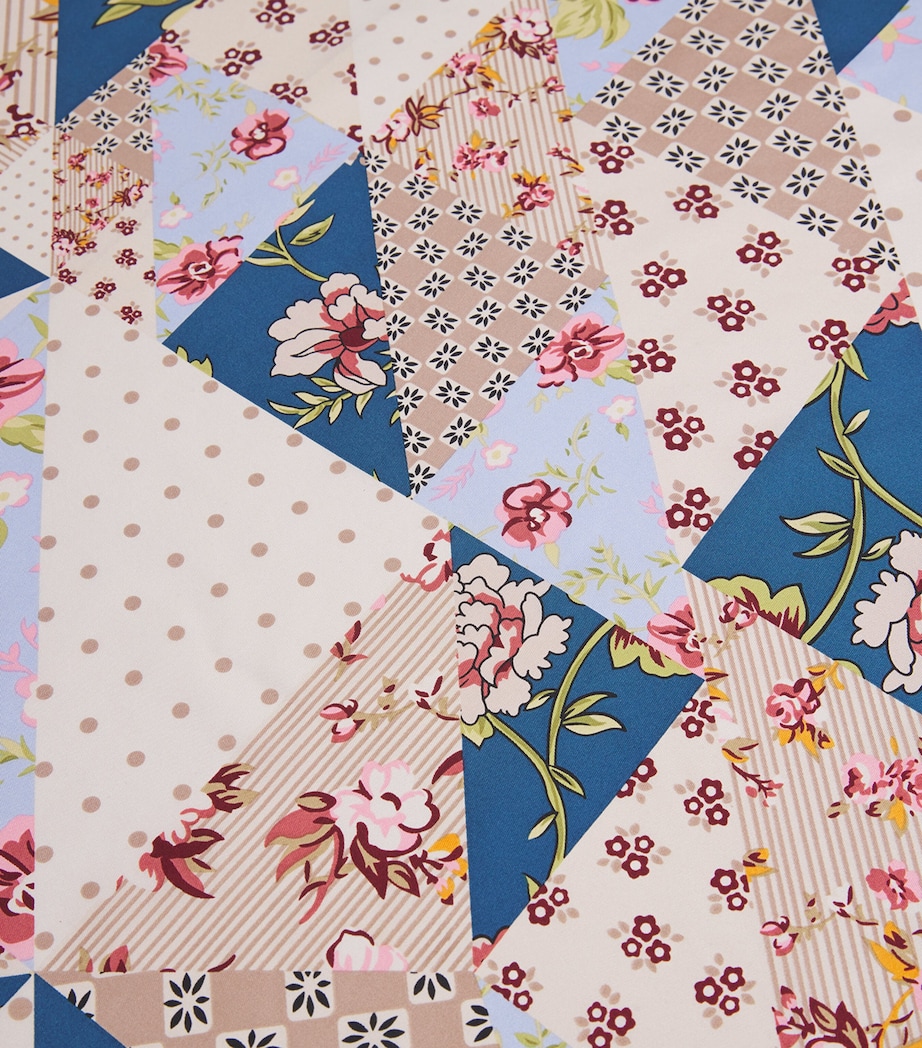 Silk Patchwork Square Scarf IVORY Image 5