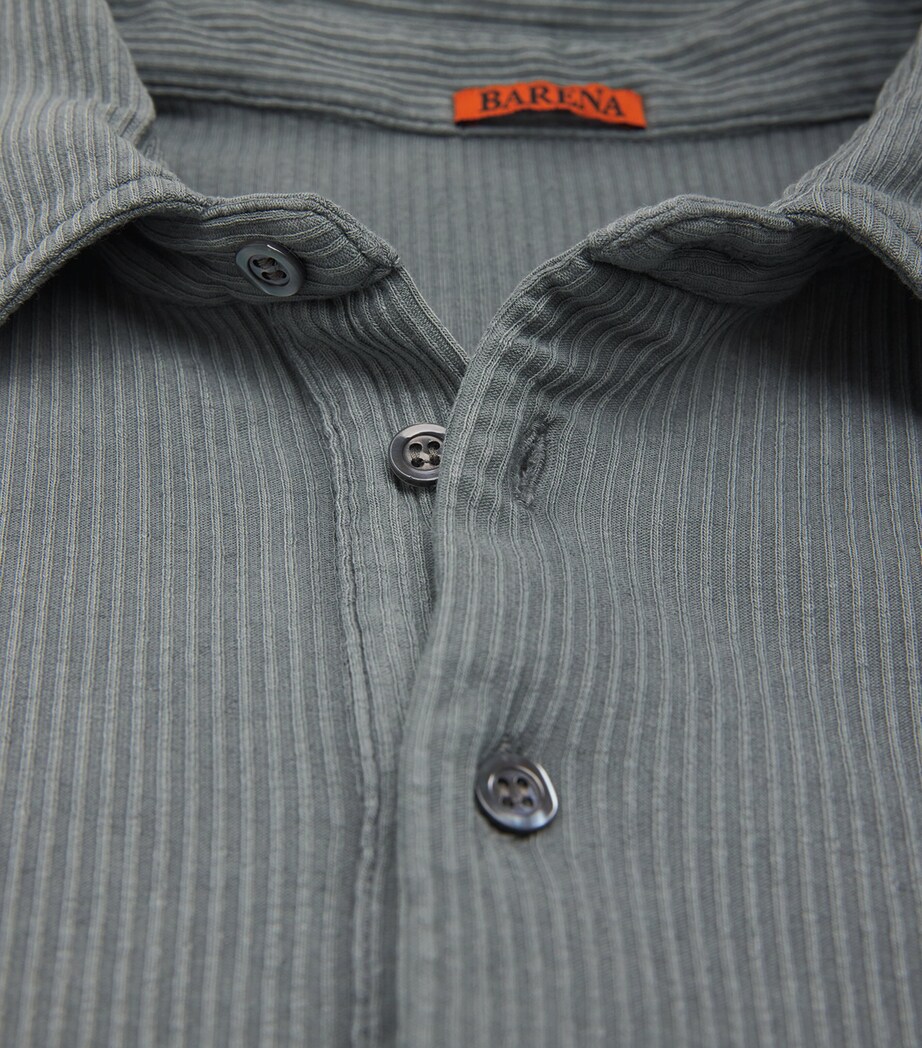 Barena Mens Cotton-Linen-Blend Polo Shirt Piombo Image 6