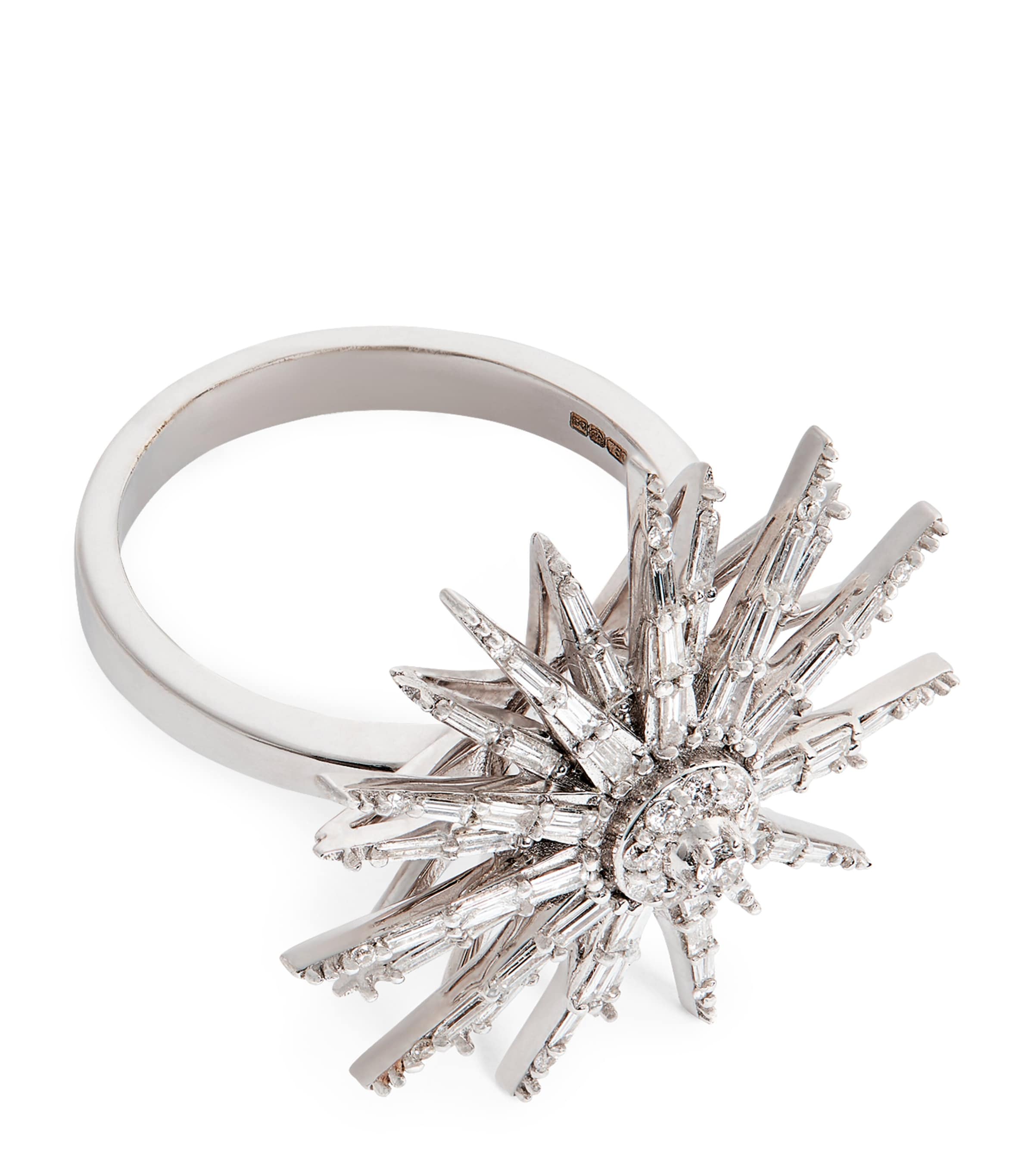 Bee Goddess White Gold And Diamond Star Light Jardin Ring In White