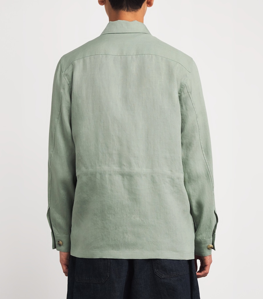 Linen Overshirt 34A_LT GREYISH GREEN Image 4