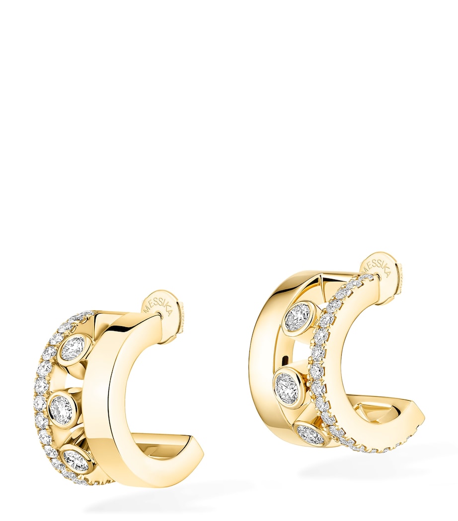 Messika Move Romane Yellow Gold and Diamond Hoop Earrings (0.27ct) Yellow Gold Image 1