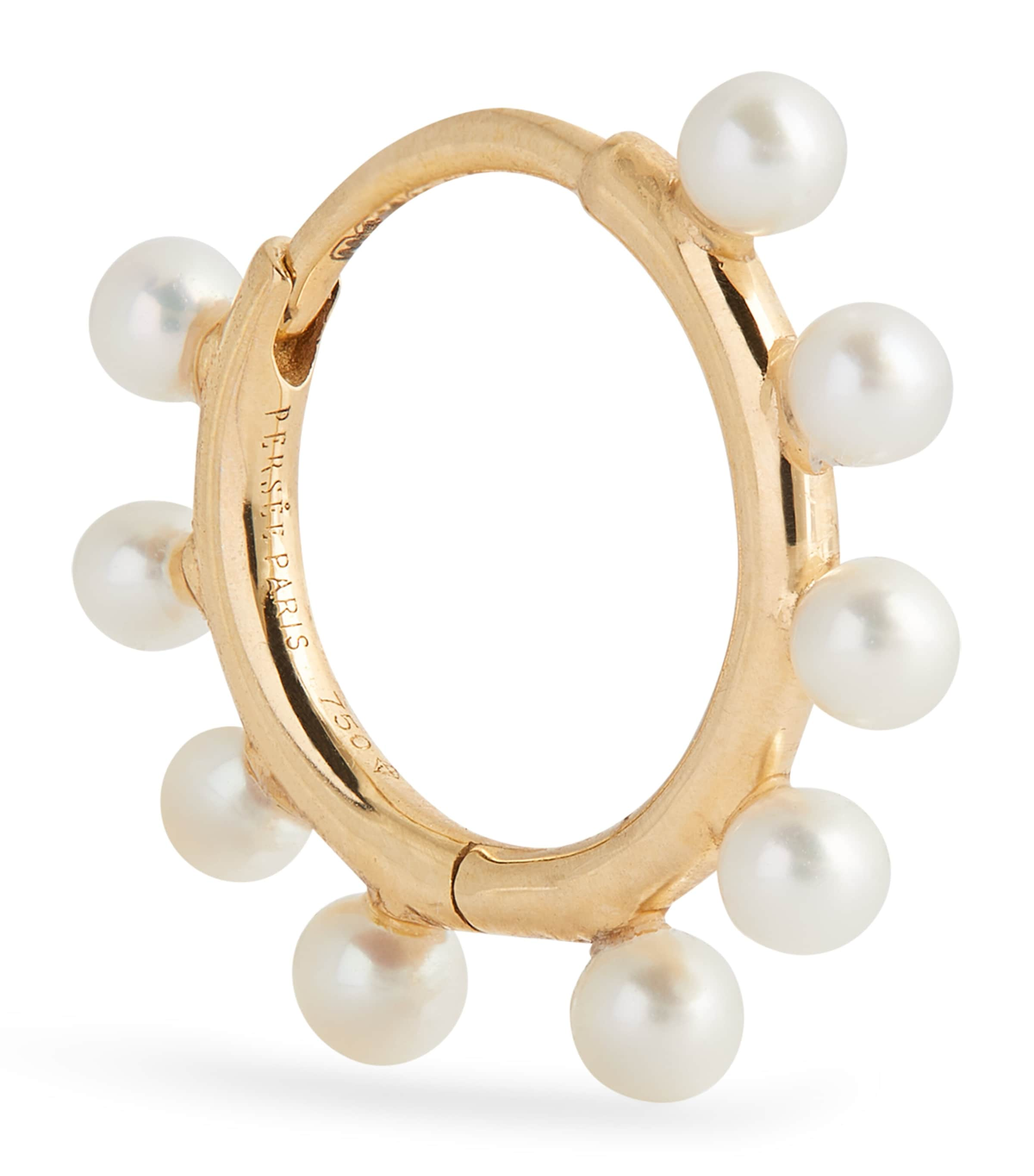 Persée Yellow Gold Pearl Piercings Single Earring