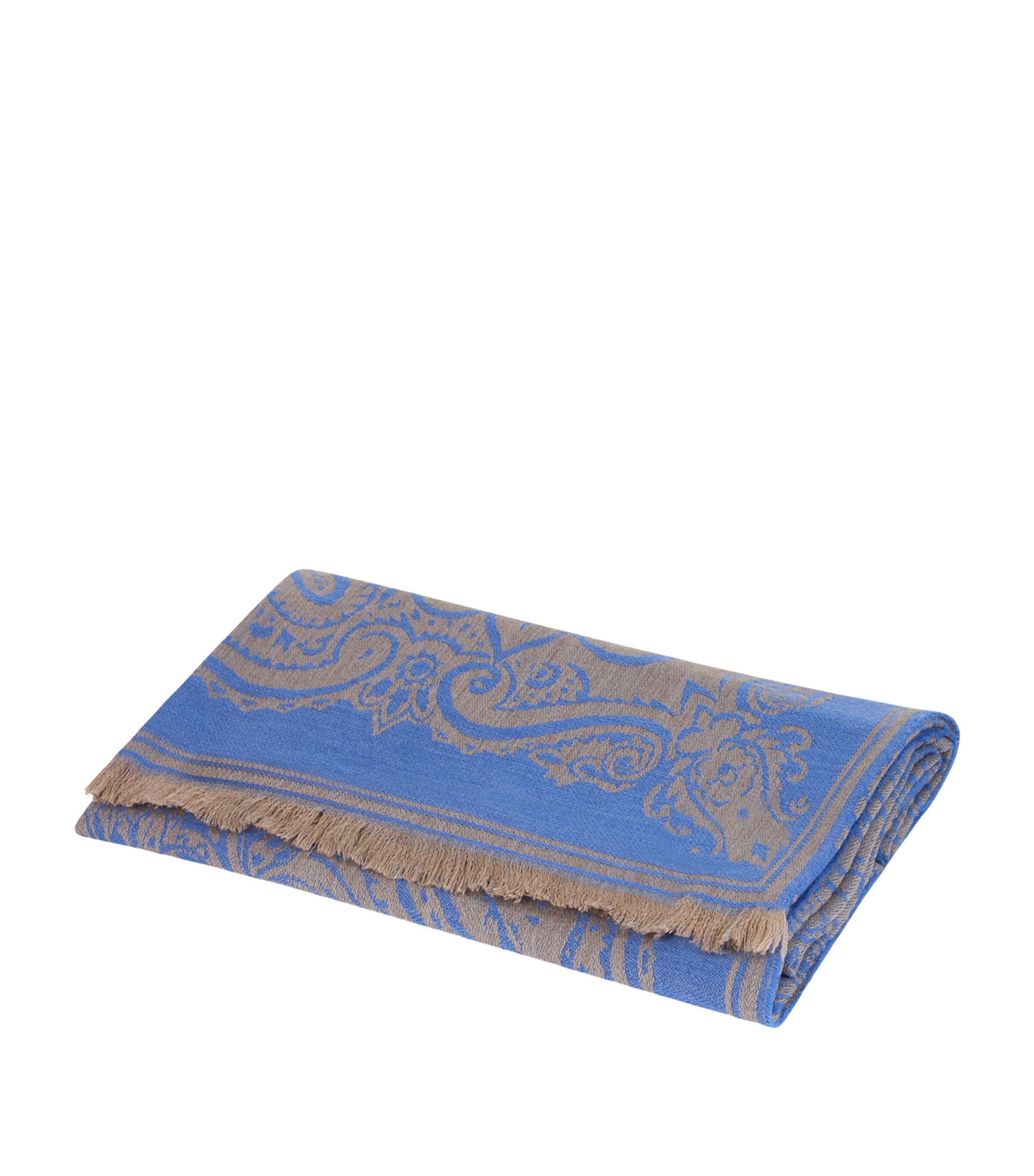 Etro Wool Alocasia Throw (140cm x 180cm) Blue Image 3