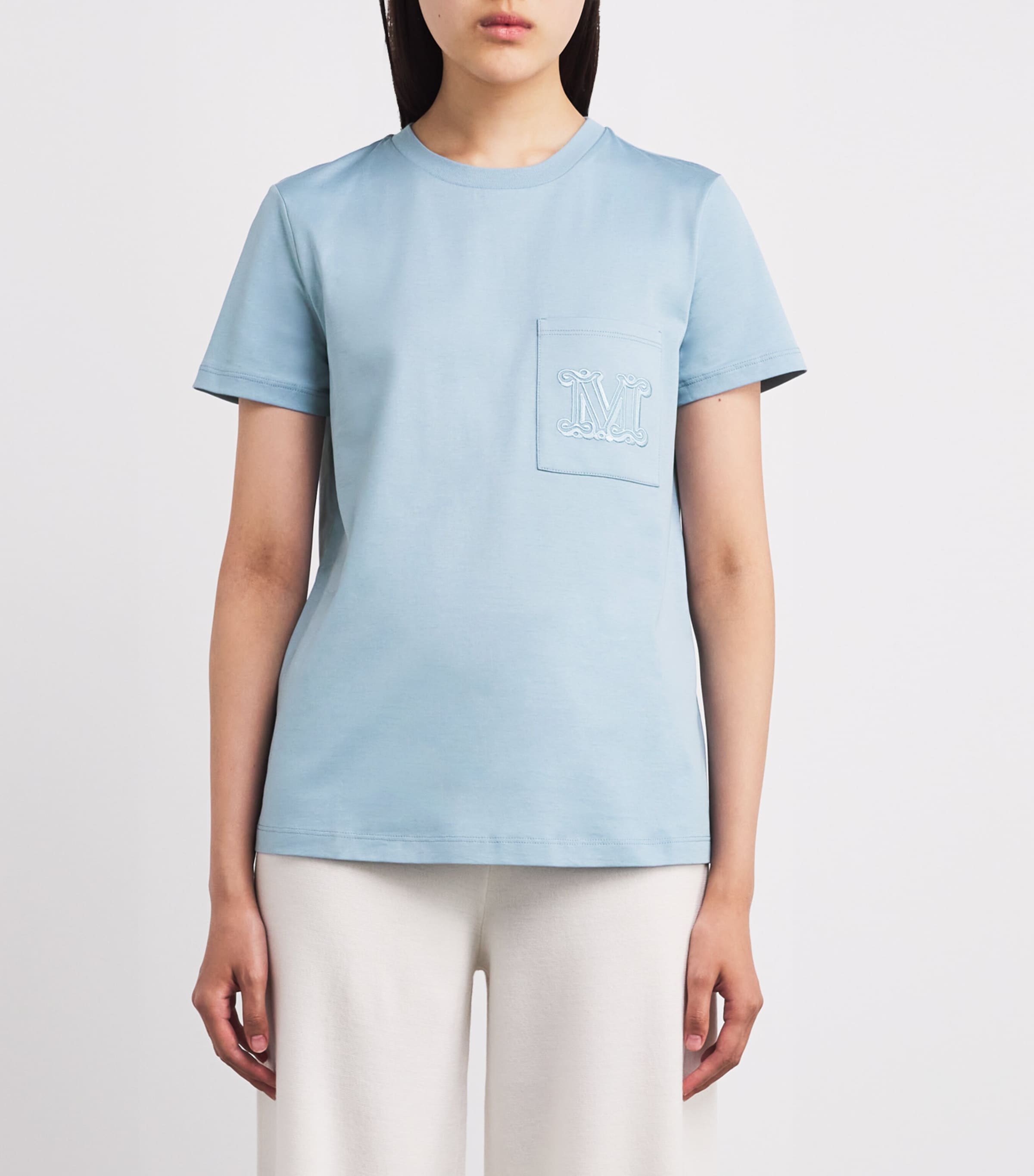 Tシャツ・カットソー MAX MARA Cotton t-shirt with embroidered monogram Max Mara Cotton Monogram T-Shirt | Harrods US