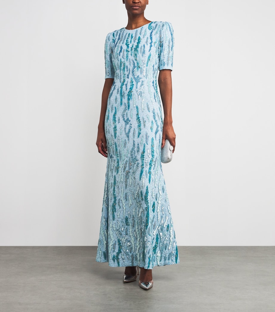 Sequin Tiana Gown BLUE Image 2