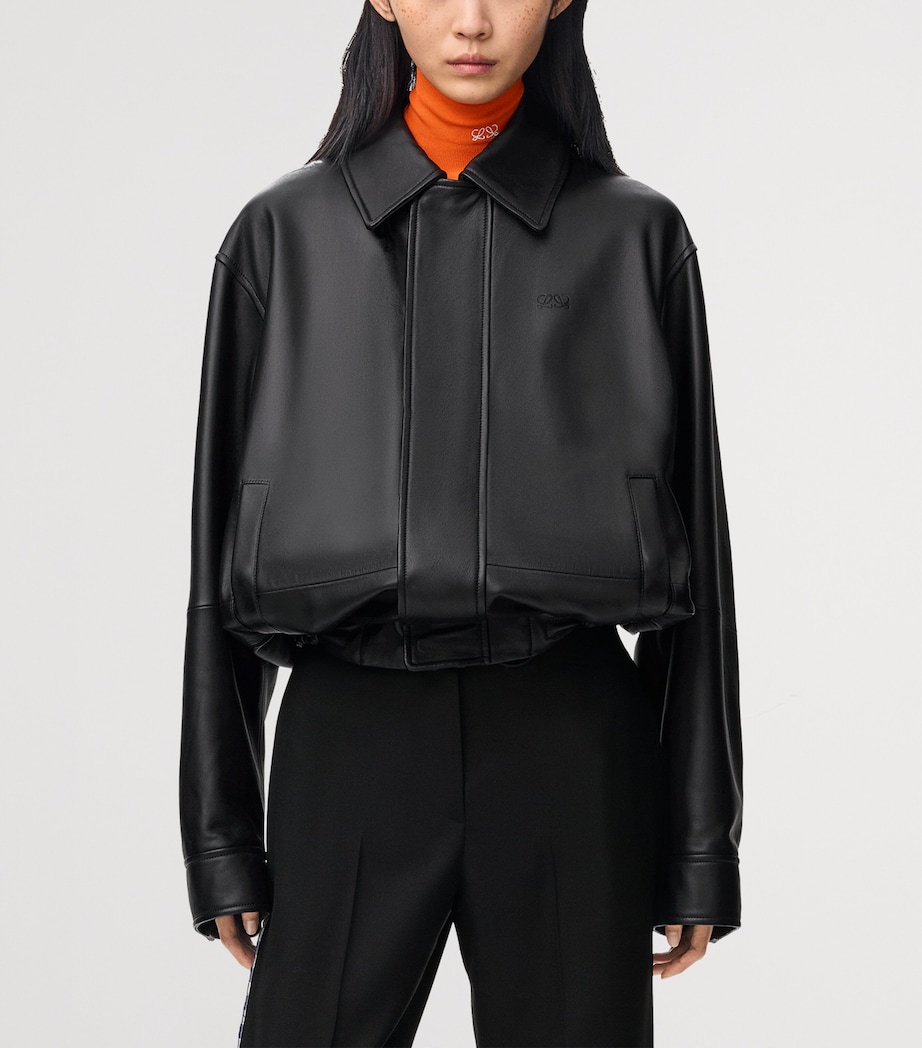 LOEWE Womens Nappa Leather Jacket Black Image 3