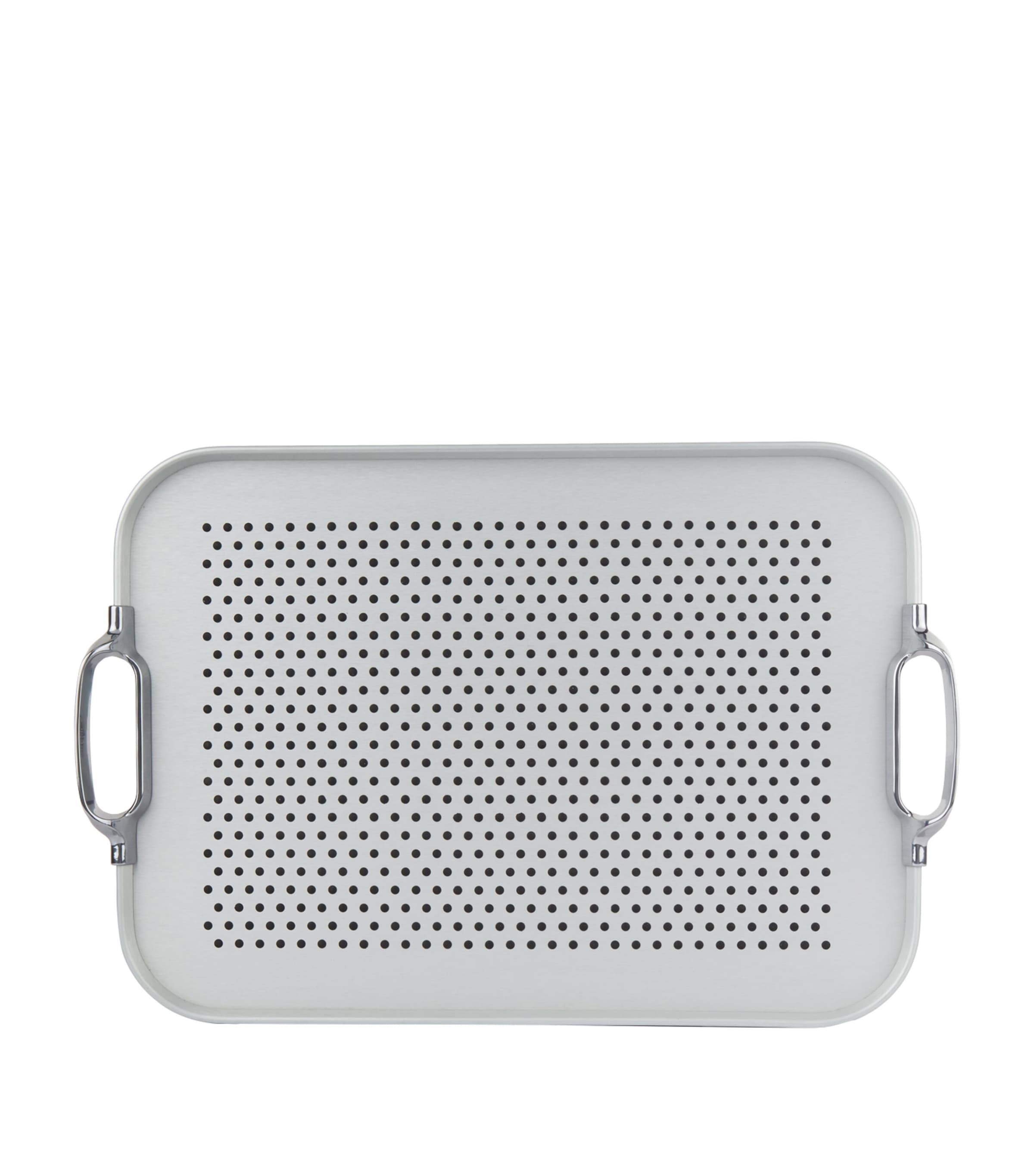 Rubber Grip Cut-Out Handle Tray SILVER Image 2