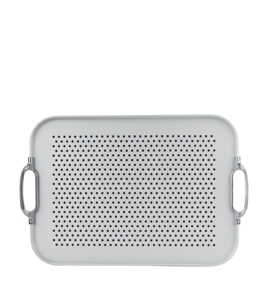 Rubber Grip Cut-Out Handle Tray SILVER Image 2