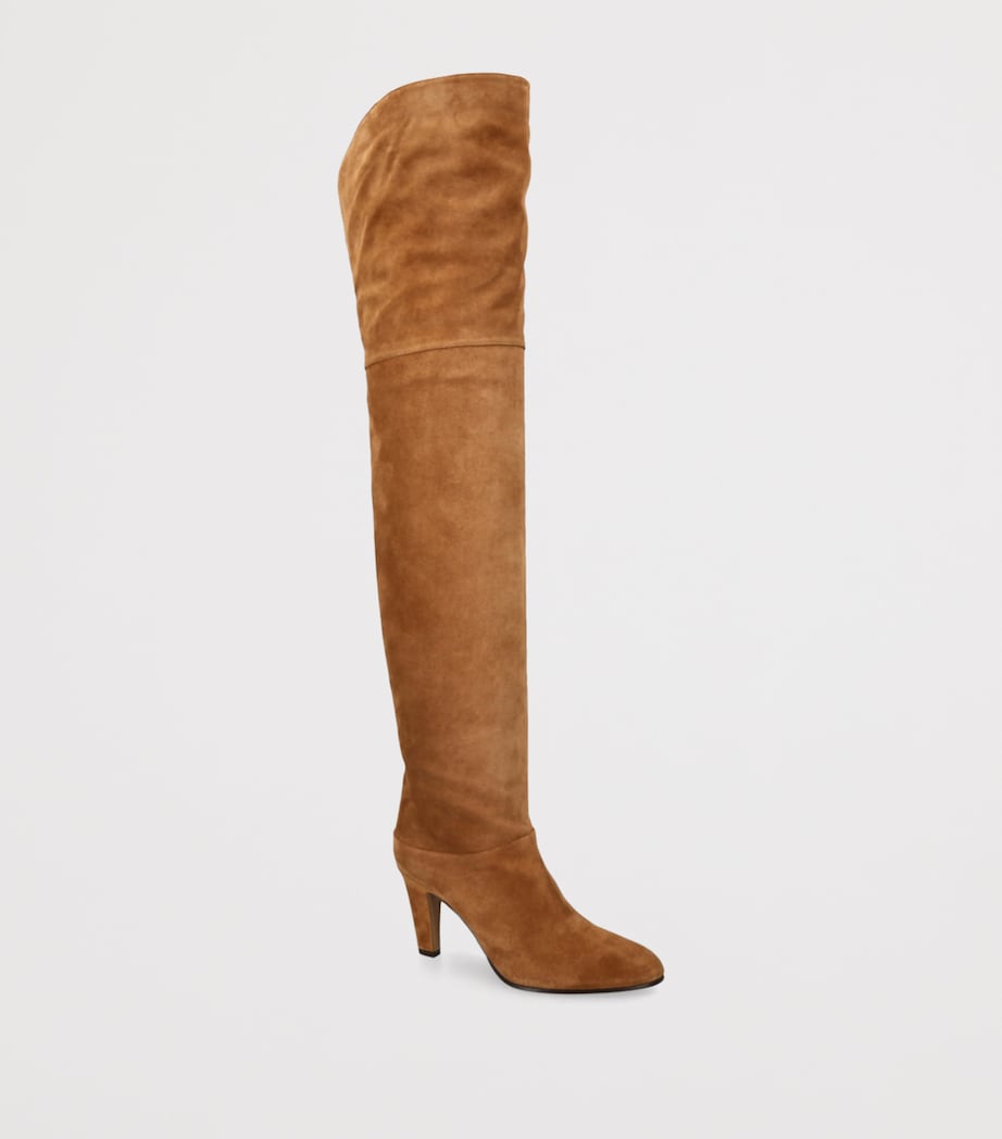 Suede Eve Over-The-Knee Boots 85 DARK BROWN Image 3