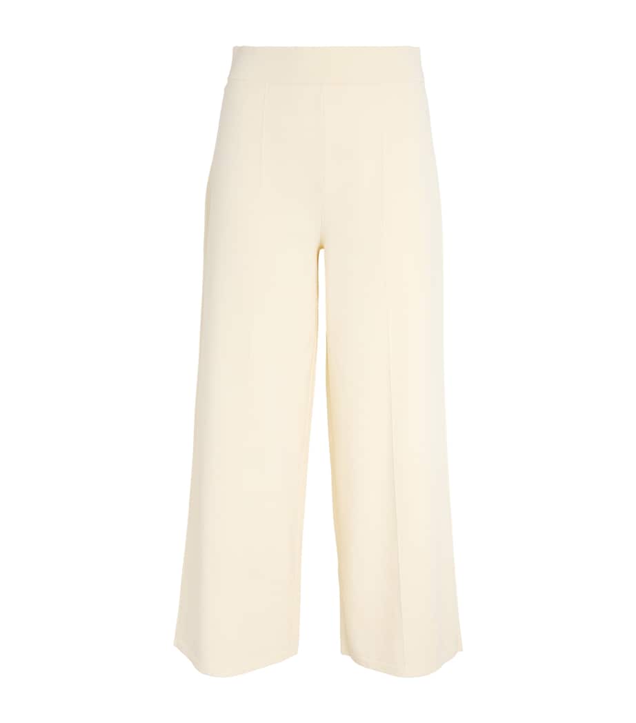 Stretch-Knit Wide-Leg Trousers IVORY Image 1