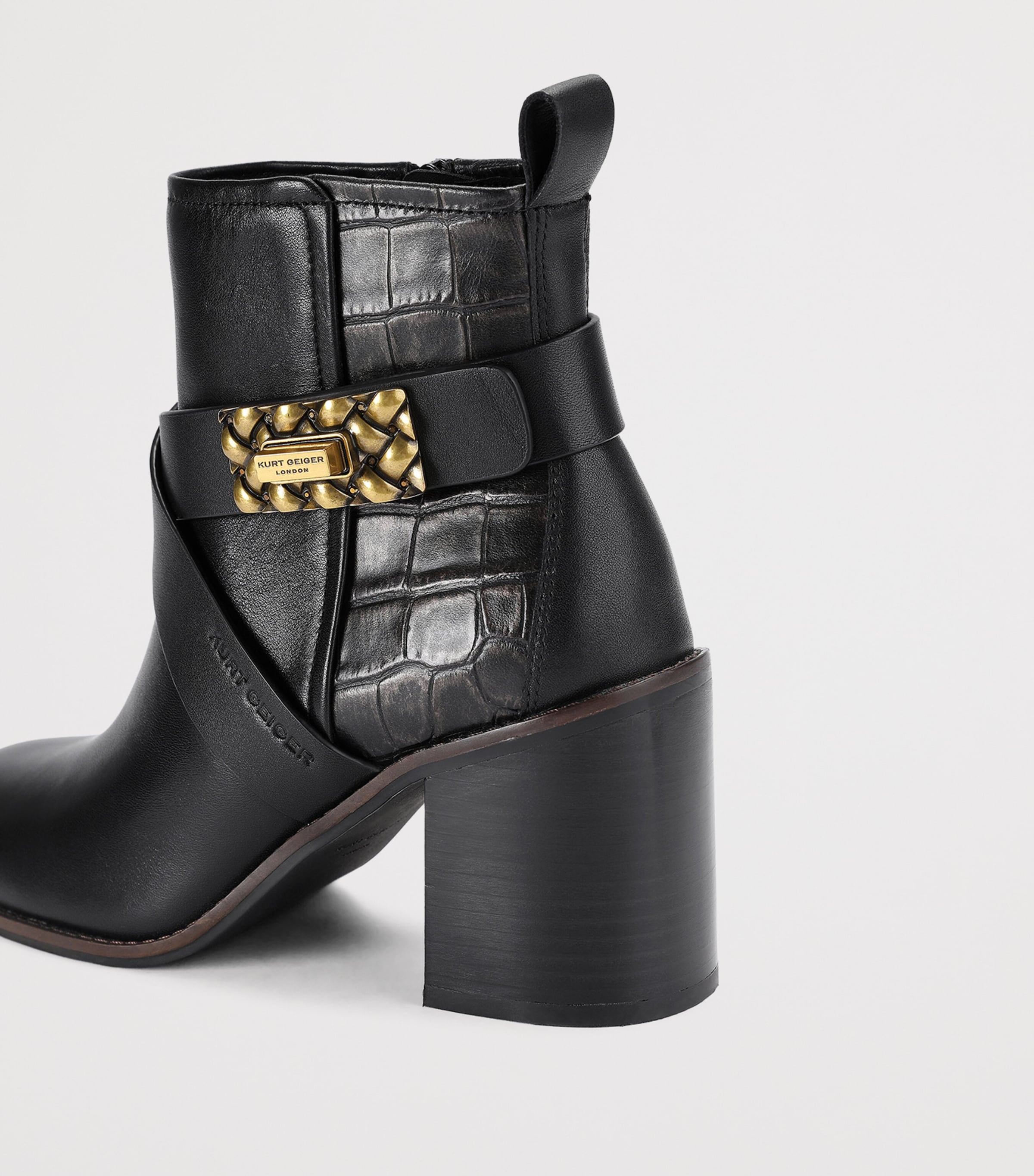 Kurt Geiger London Leather Marylebone Ankle Boots Black Image 3