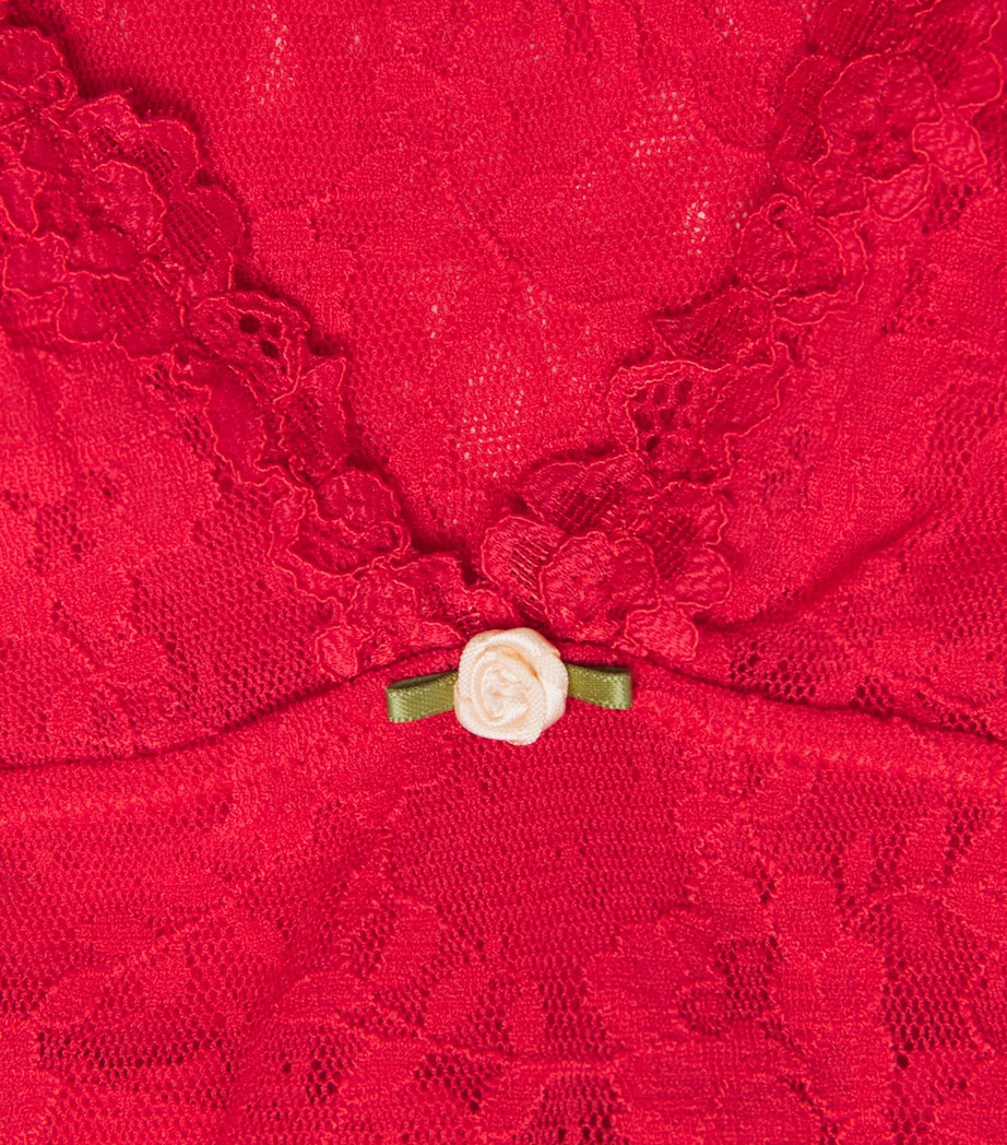 Stretch Lace Cami and Thong Set RED Image 4