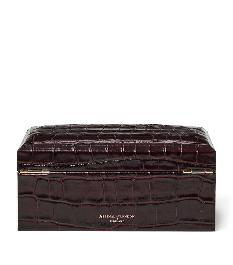 Leather Croc-Embossed 3-Piece Watch Box AMAZONBROWN Image 3