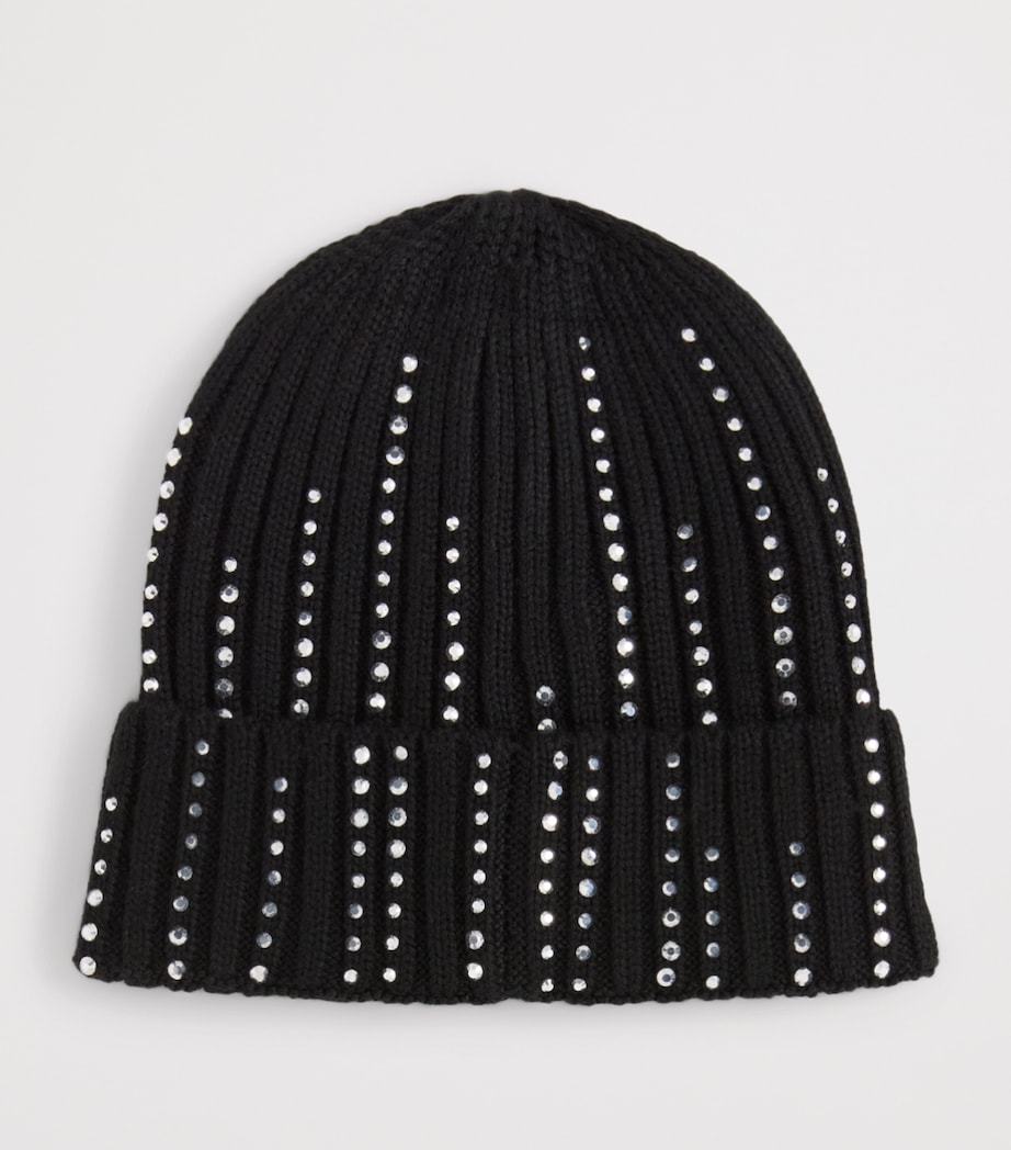 Monnalisa Embellished Knit Hat Nero Image 2