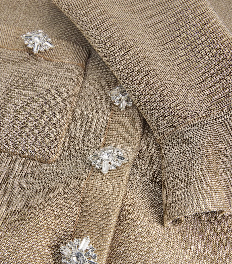 Metallic Knitted Mini Dress GOLD Image 5