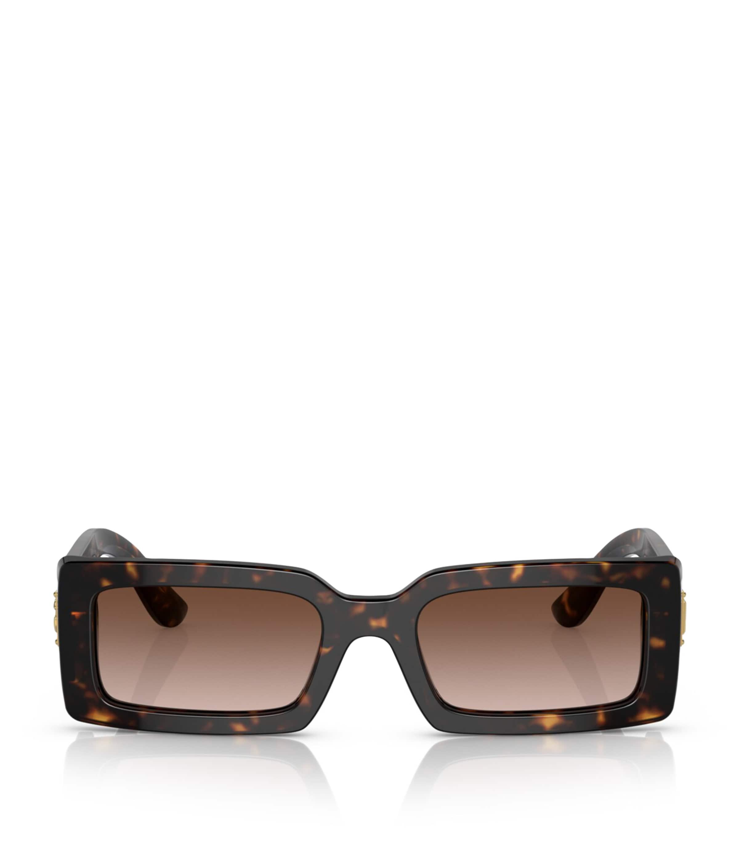 Dolce & Gabbana Acetate Rectangle Sunglasses In Brown
