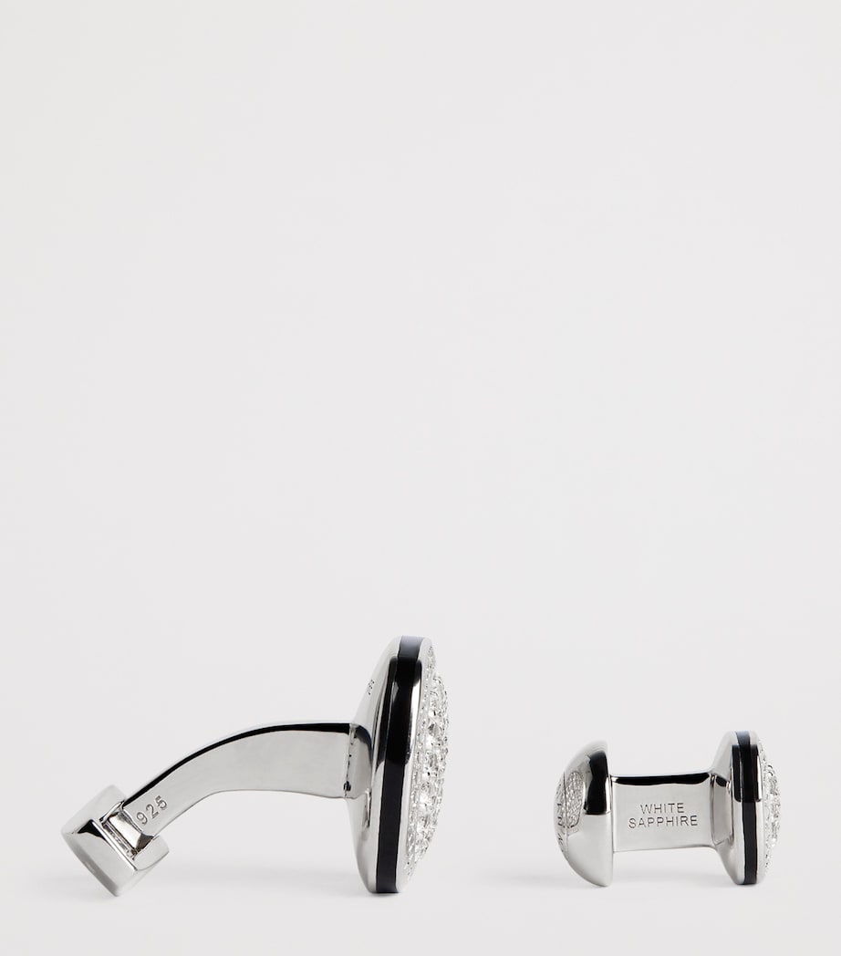 Sterling Silver and White Sapphire Signature Cufflinks and Studs Set SILVER Image 5