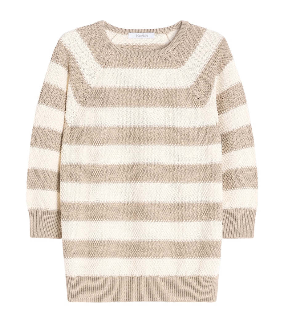 Max Mara Womens Stripe Sweater Optical White Image 1