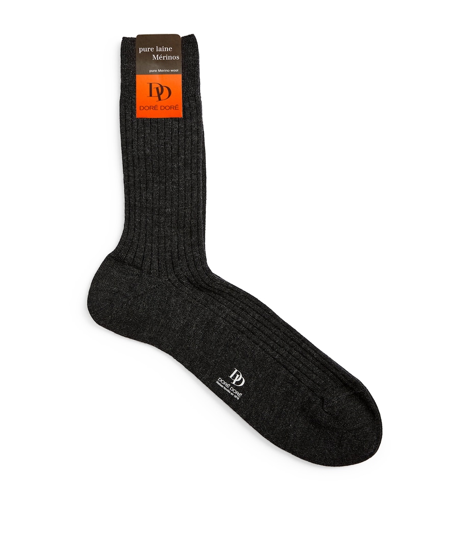 Wool Rib-Knit Socks 11815/ANTHRACITE Image 1