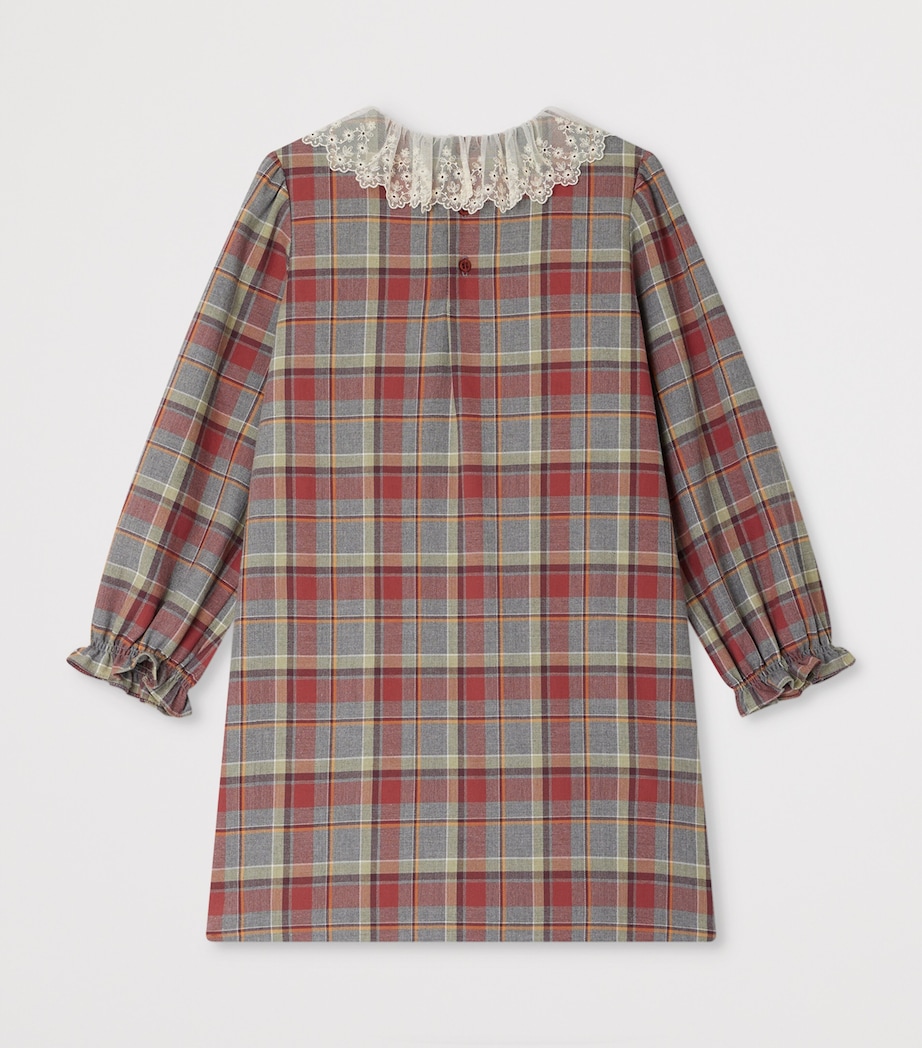 Check Print Dress (4-8 Years) CA BORDEAUX Image 2