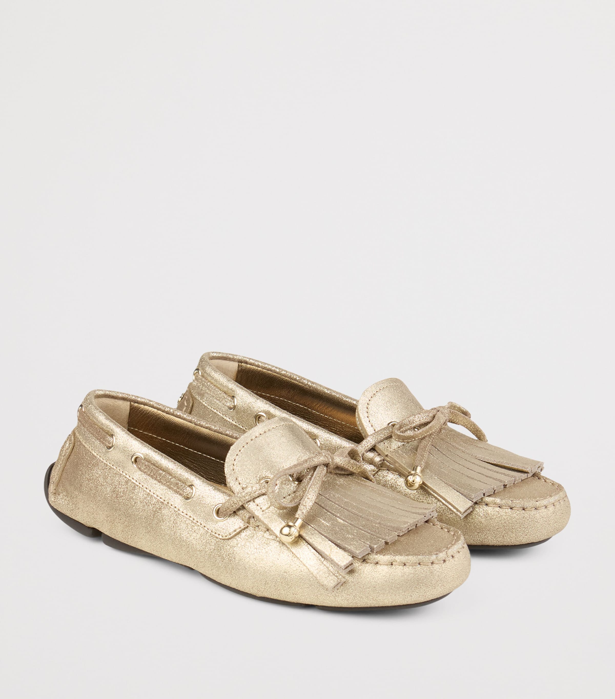 Manon Flat Suede Loafers GOLD/GOLD Image 5