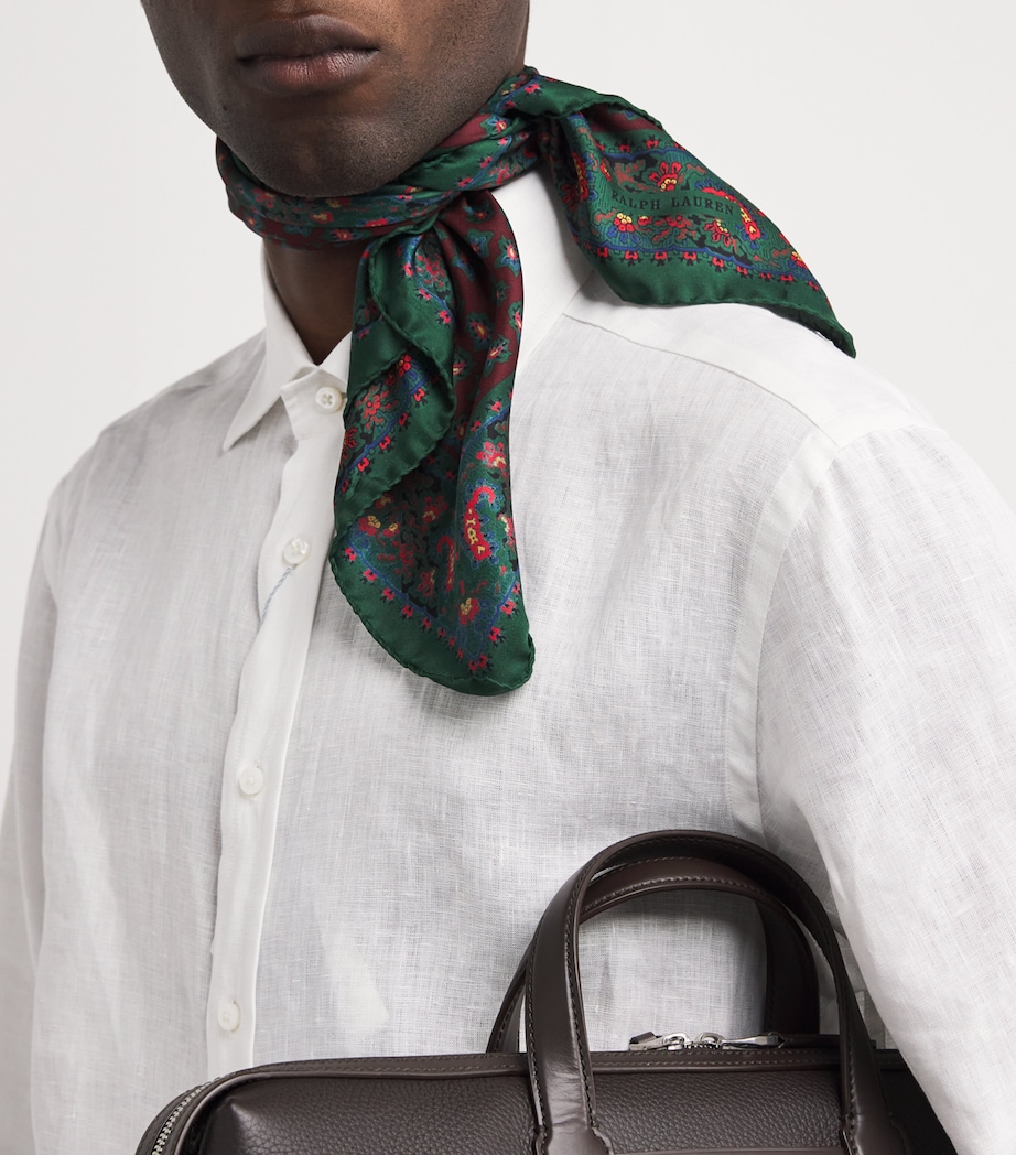 Silk Foulard Bandana DARK RED Image 4