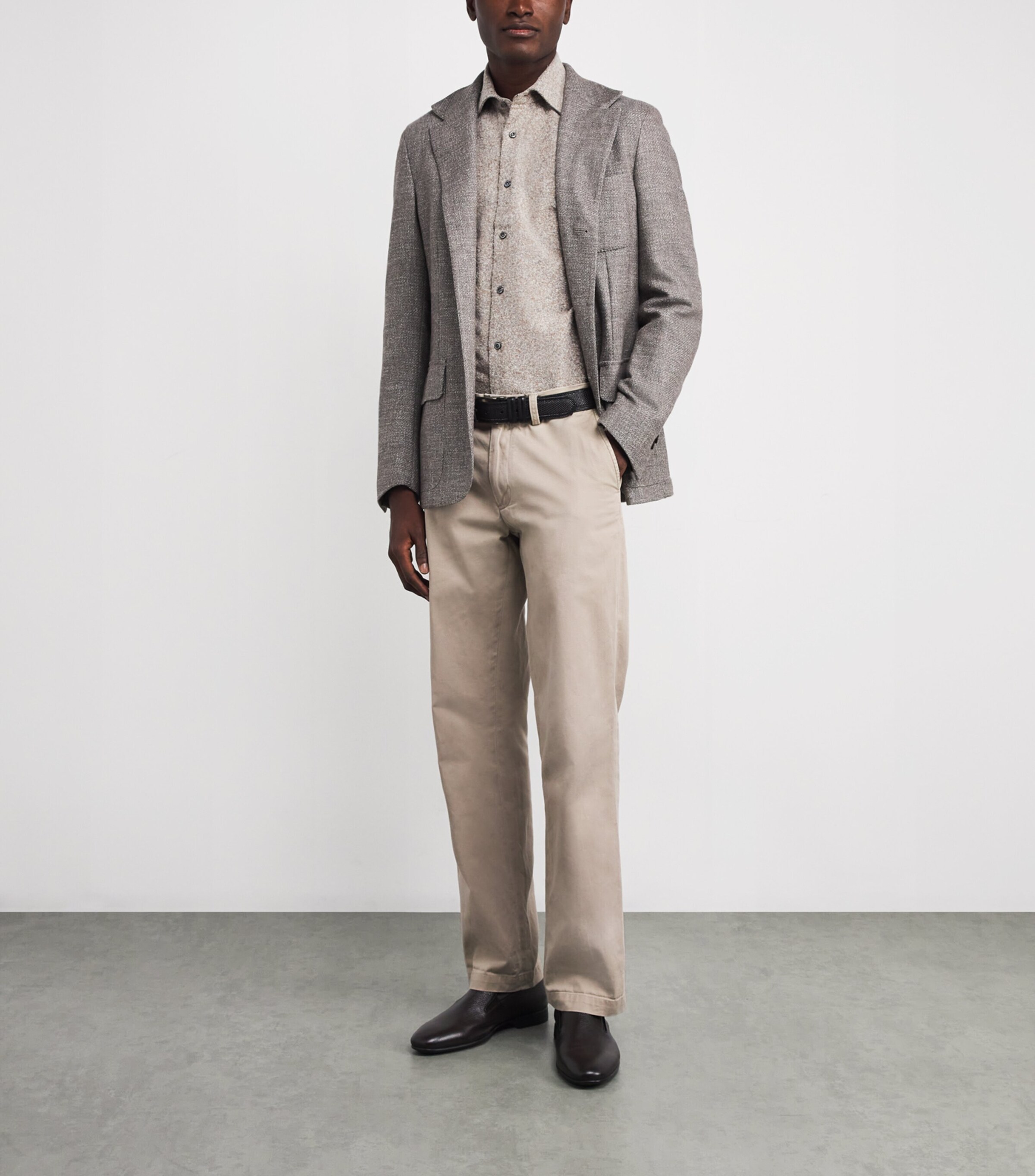 Cotton-Silk-Blend Shirt 25 GREY Image 2