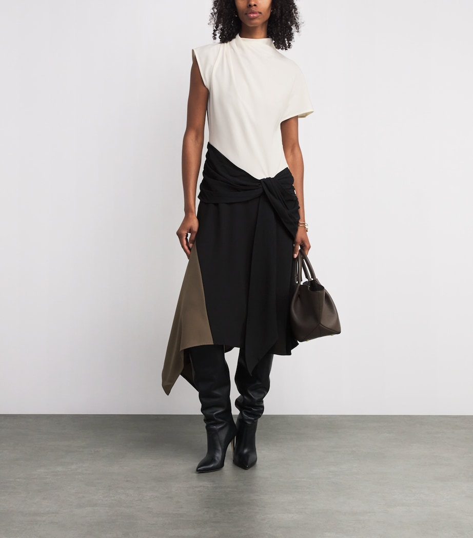 Asymmetric Davina Midi Dress BLKM BLACK MULTI Image 2