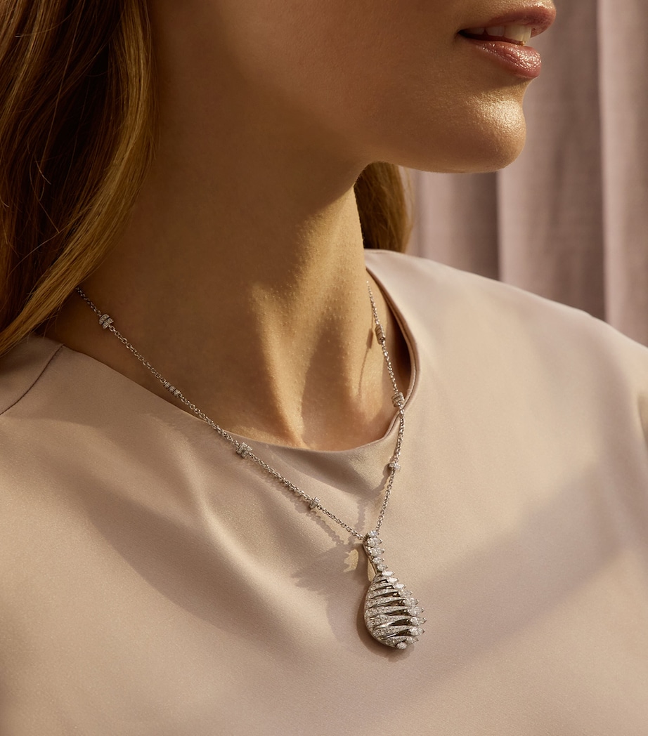 Platinum and Diamond Play of Light Pendant Necklace PLATINUM Image 2