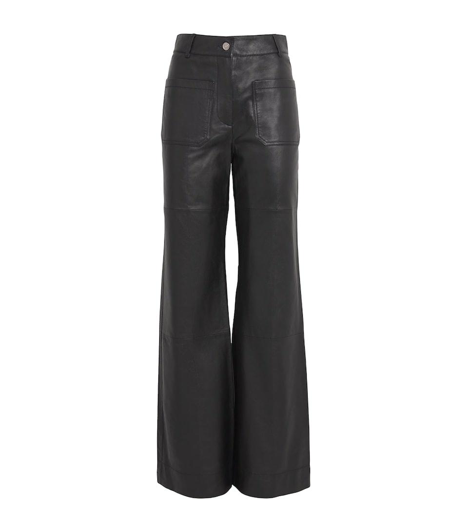 Victoria Beckham Leather Alina Trousers Black