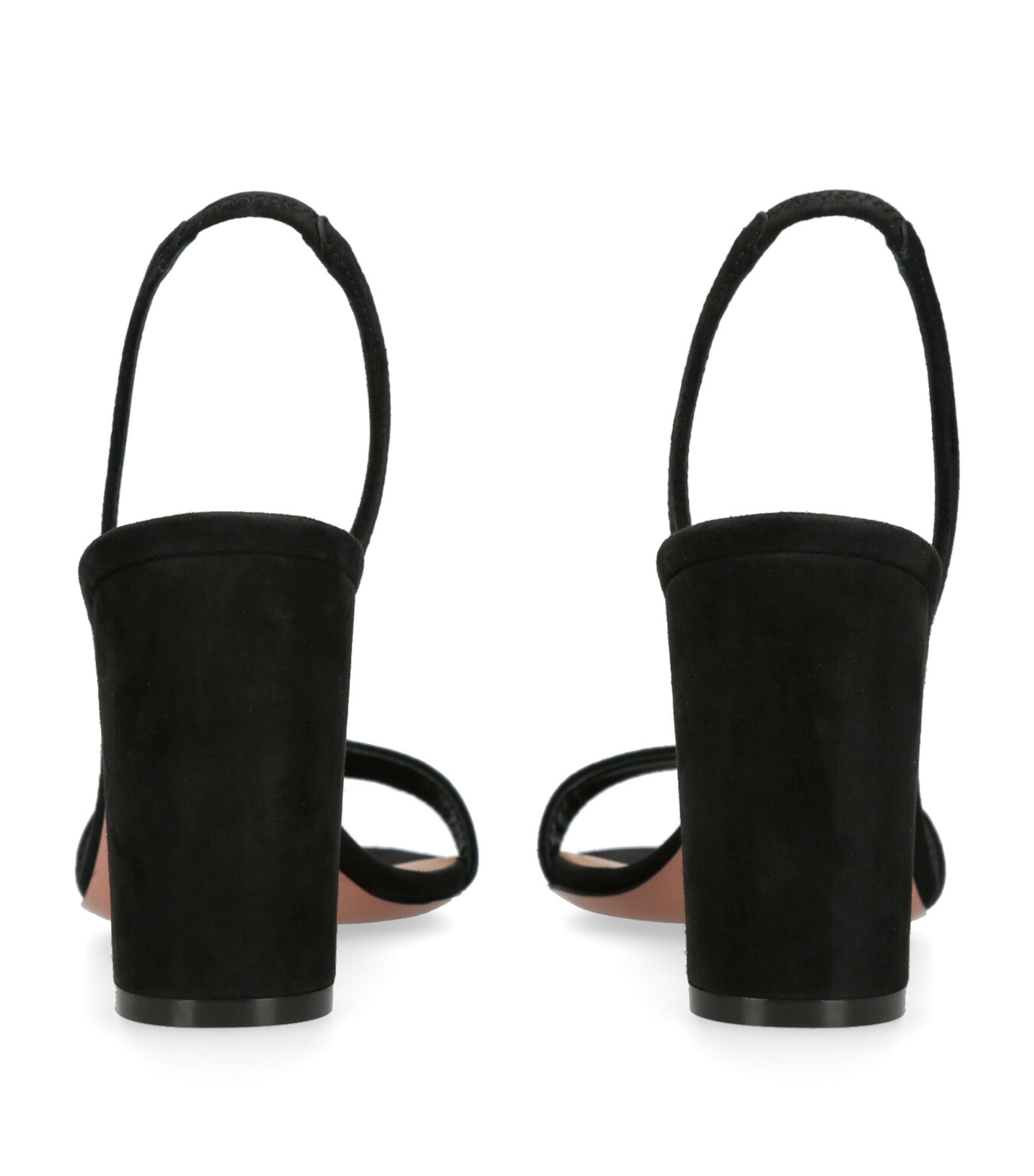 Suede So Nude Block Sandals 85 BLACK Image 4