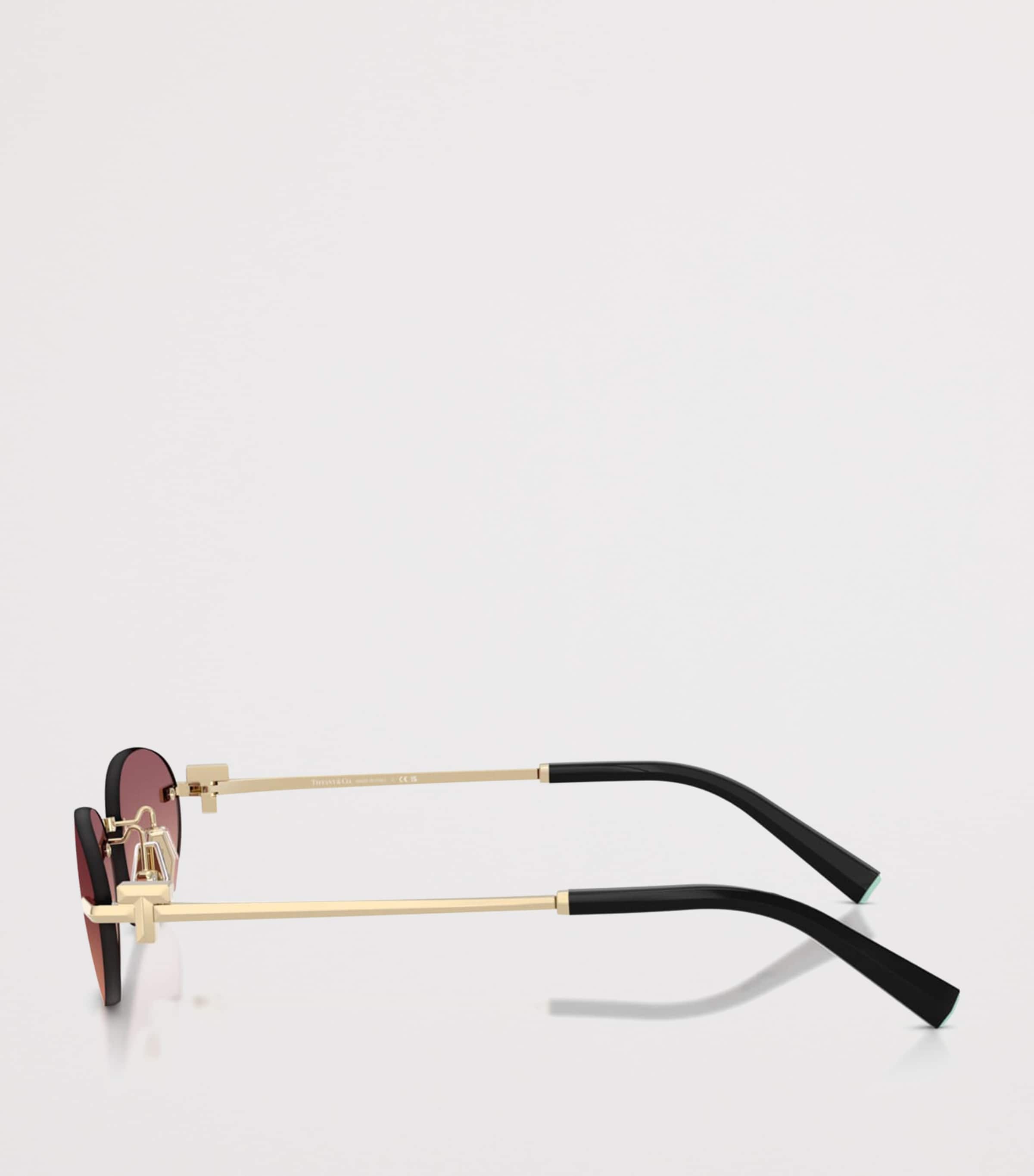 Tiffany & Co. Metal Oval Sunglasses Gold Image 3