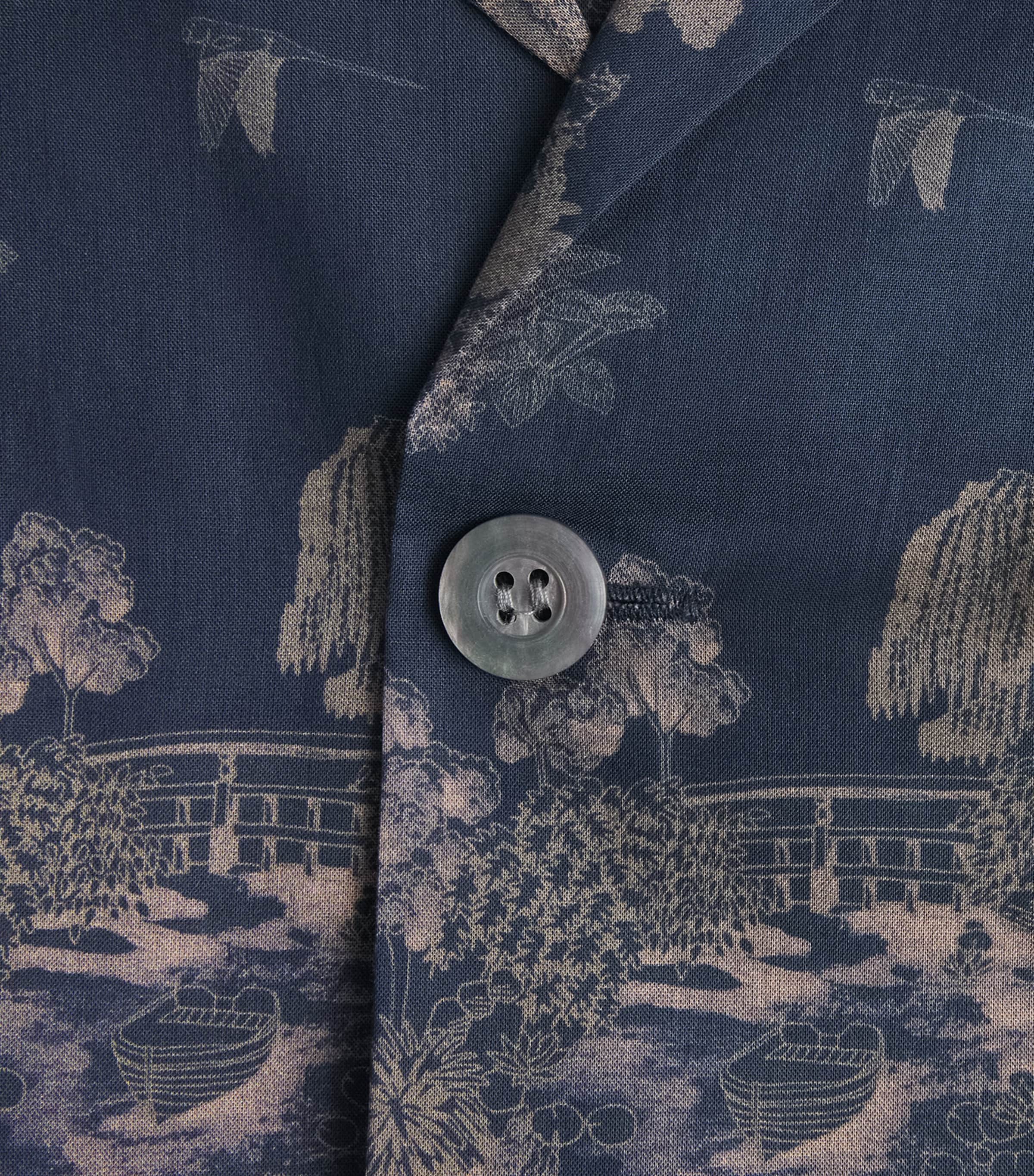Derek Rose Mens Cotton Ledbury Pyjama Set Nav Image 6